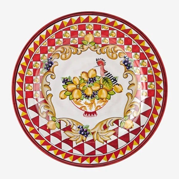 CAMC1080RD2 Capri Kırmızı Goblet Desenli Yemek Tabağı 28c