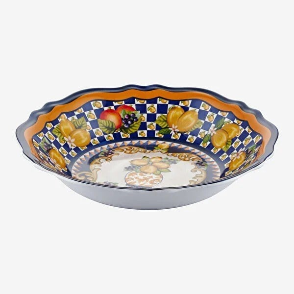 CAMC2084BL1 Capri Mavi Vazo Desenli Servis Kasesi 35cm
