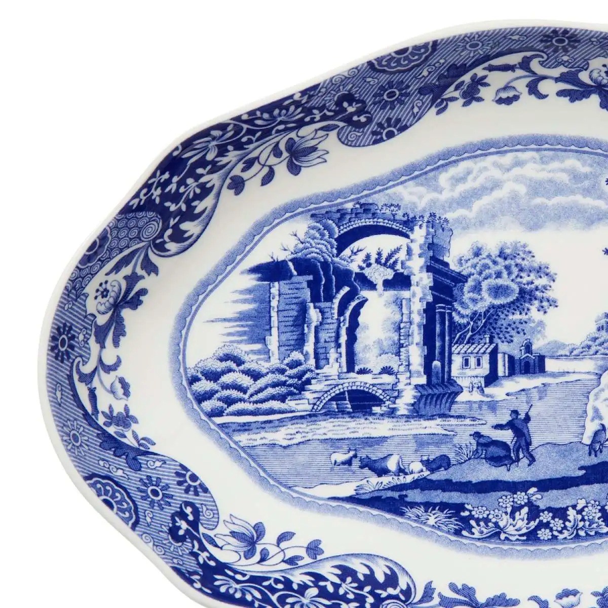 CEM BLI78918-XD-FLUTED OVAL DISH 21 CM BLUE ITALIAN