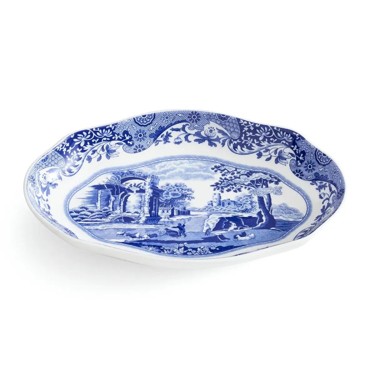 CEM BLI78918-XD-FLUTED OVAL DISH 21 CM BLUE ITALIAN