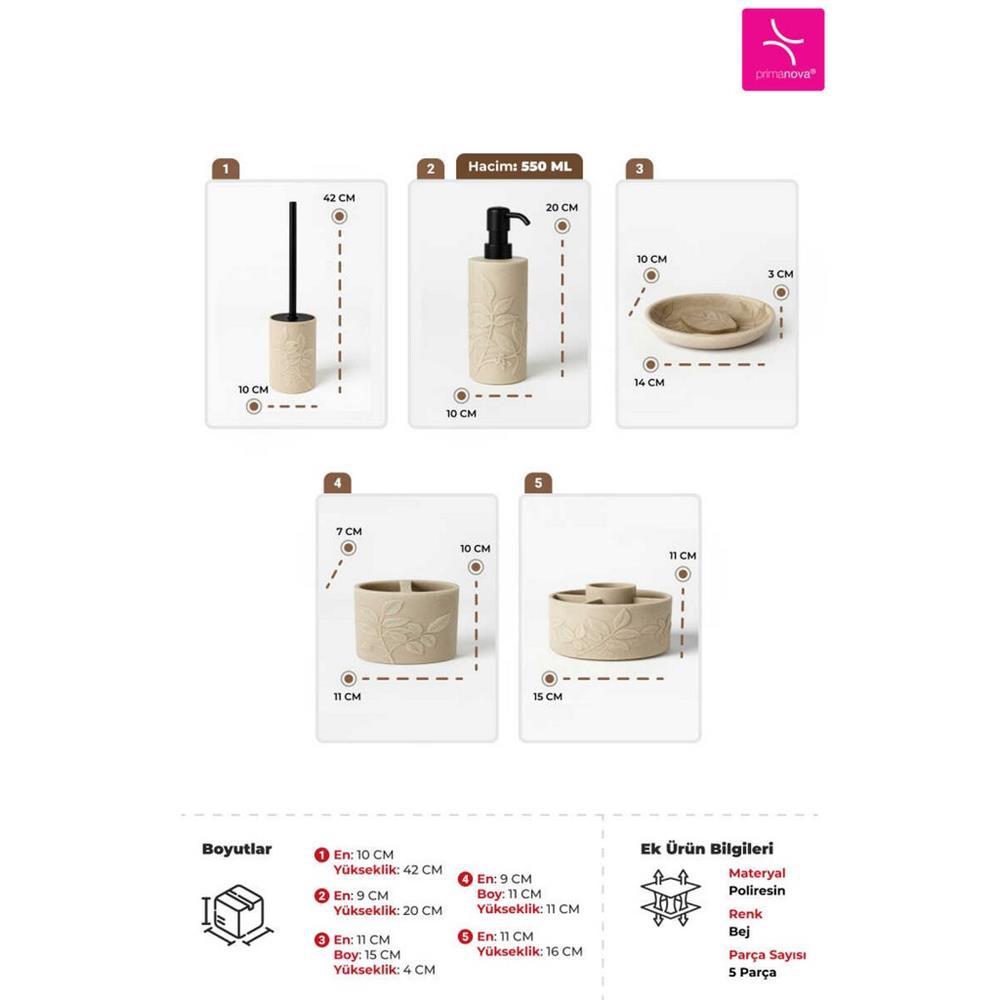 D­S21276 LEAF BANYO SETİ 5 PARÇA