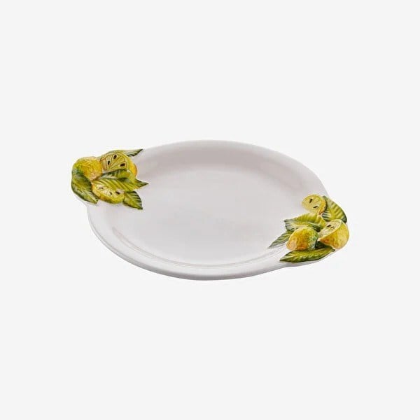 EW348 Edelweiss Limon Desen Yuvarlak Servis Tabağı 22x22