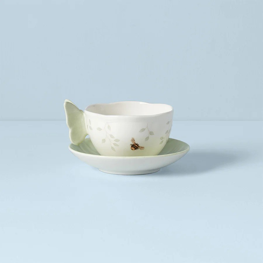 LEN817135 BUTTERFLY - NESC/ÇAY FİNCAN TABAĞI GREEN FİG