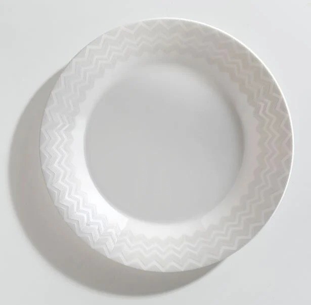 MIS-MHPZZW03 MİSSONİ ZİGZAG WHİTE BEYAZ-GRİ ÇUKUR TB 22CM