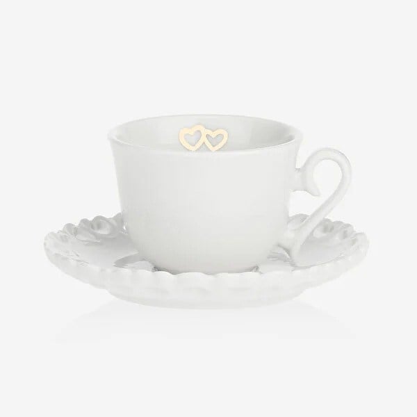 P013900215 Beyaz Porsele Kahve Fincan Seti 80Ml Valentino