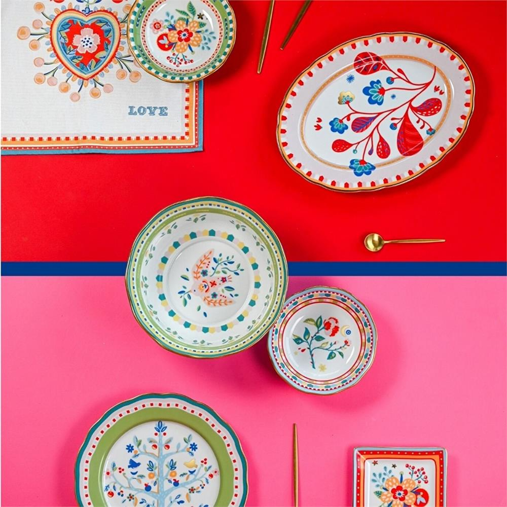 PERA BACI MILANO MAMMA MIA SMALL, MAVİ DESEN KASE 26X11