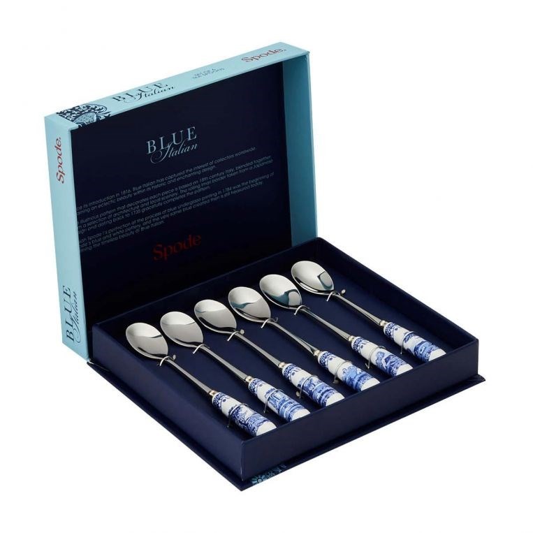 RW.BLI.1101-X  BLUE İTALİAN 6LI ÇAY KAŞIĞI SETİ