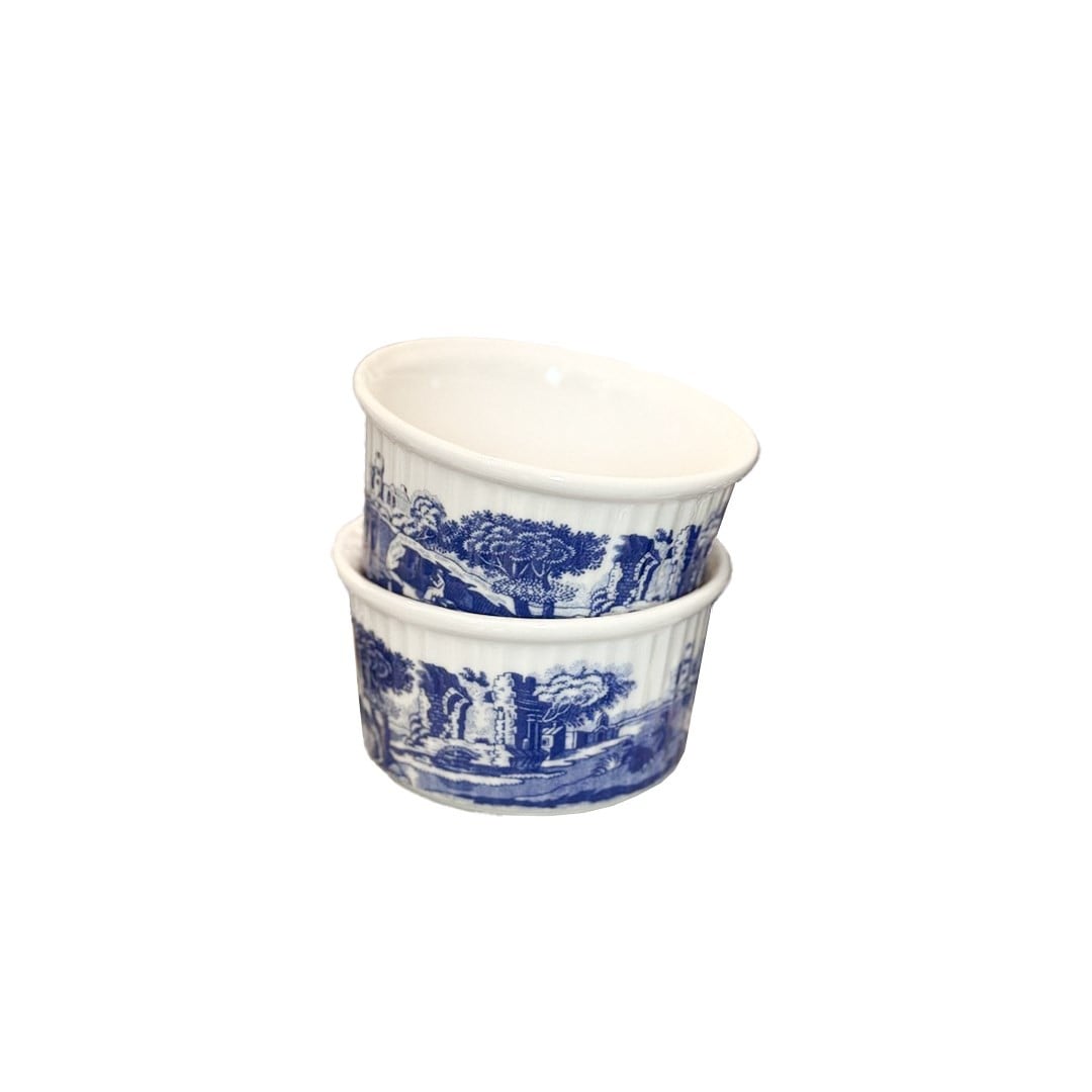 RW.BLI.0792-X  BLUE İTALİAN 2Lİ SUFLE KASE