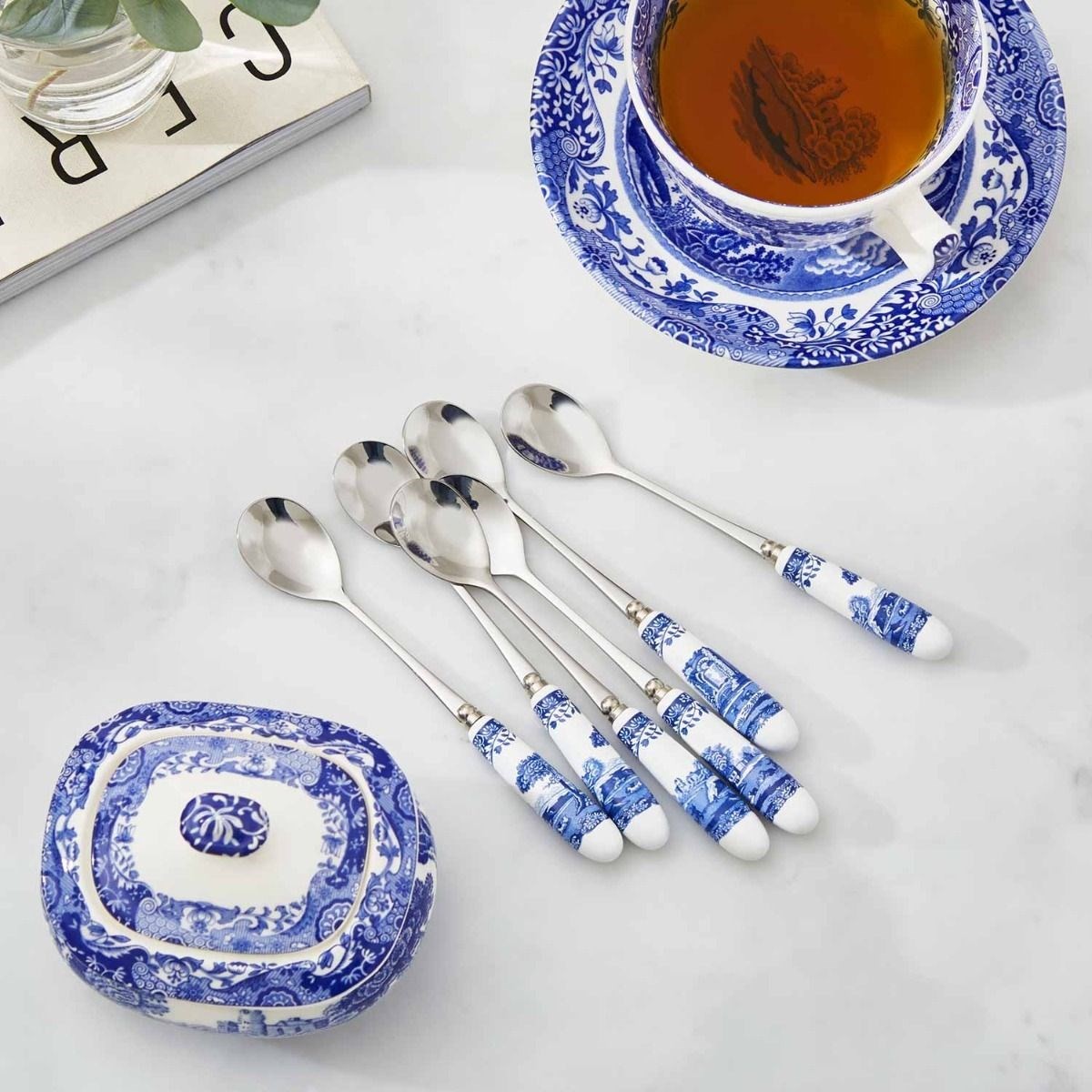 RW.BLI.1101-X  BLUE İTALİAN 6LI ÇAY KAŞIĞI SETİ