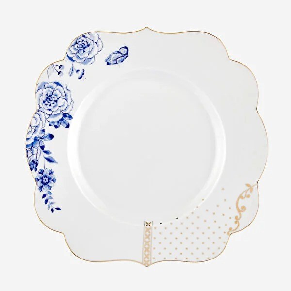 SRWBP23 ROYAL BEYAZ/MAVİ 6 PARÇA 23.5 CM TABAK SETİ