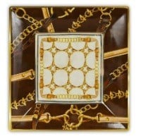 TRAY1.HOR02 HORSES KARE KAHVERENGİ TABAK