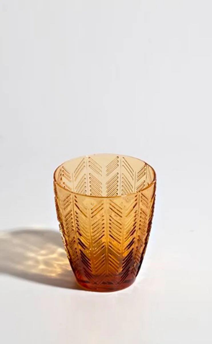 Zig Zag Amber Su Bardağı