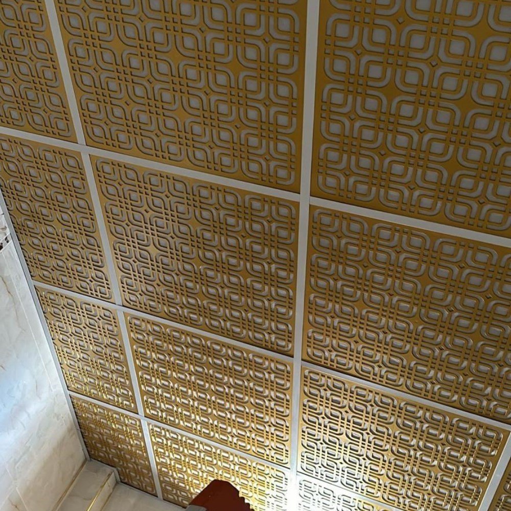 Asma Tavan Dekoratif Pvc Panel Selçuk Altın 60x60 20 Adet