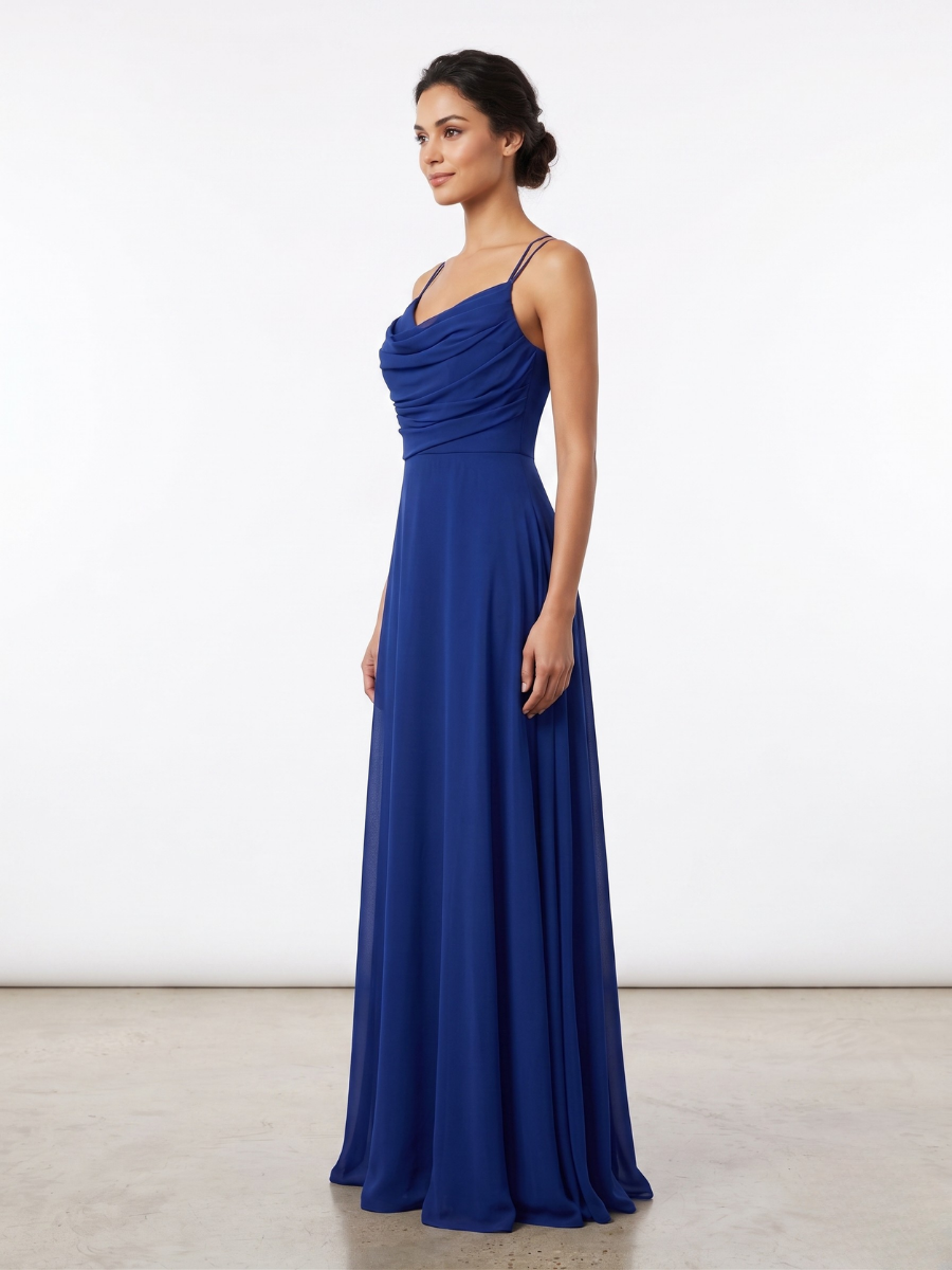 İp Askılı Drape Detaylı Elbise Saks