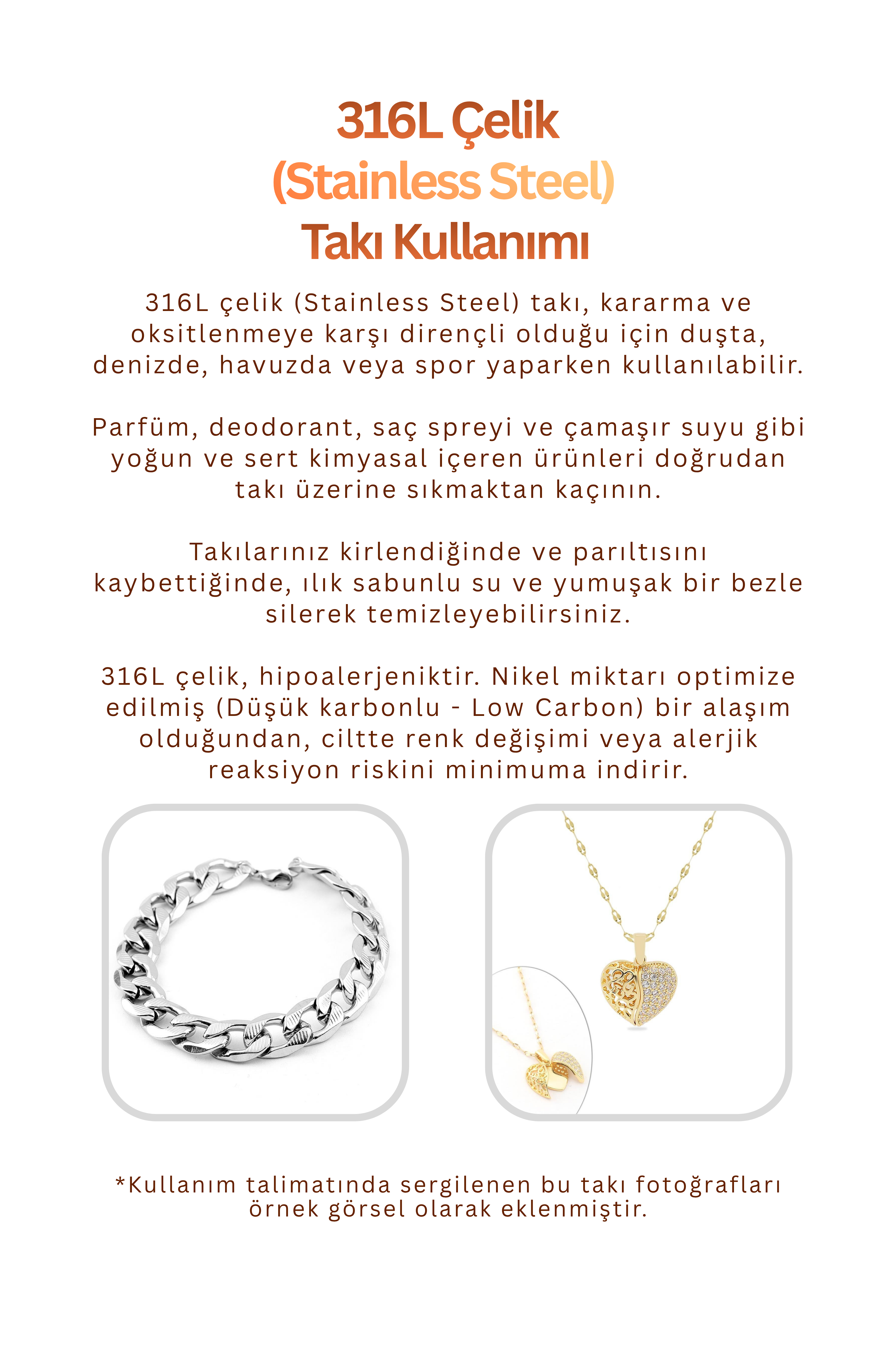 316L Çelik Kalp Figürlü Y Dekolte Gold Renk Kolye 45cm