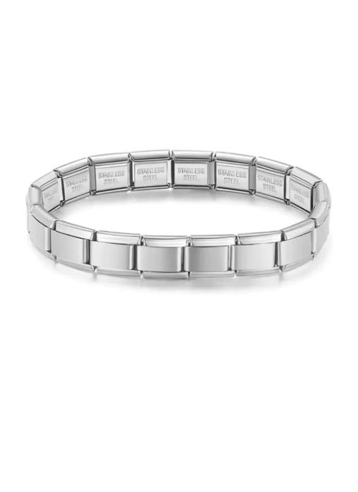 Çelik Charm Bileklik Gümüş Renk (Yazısız)