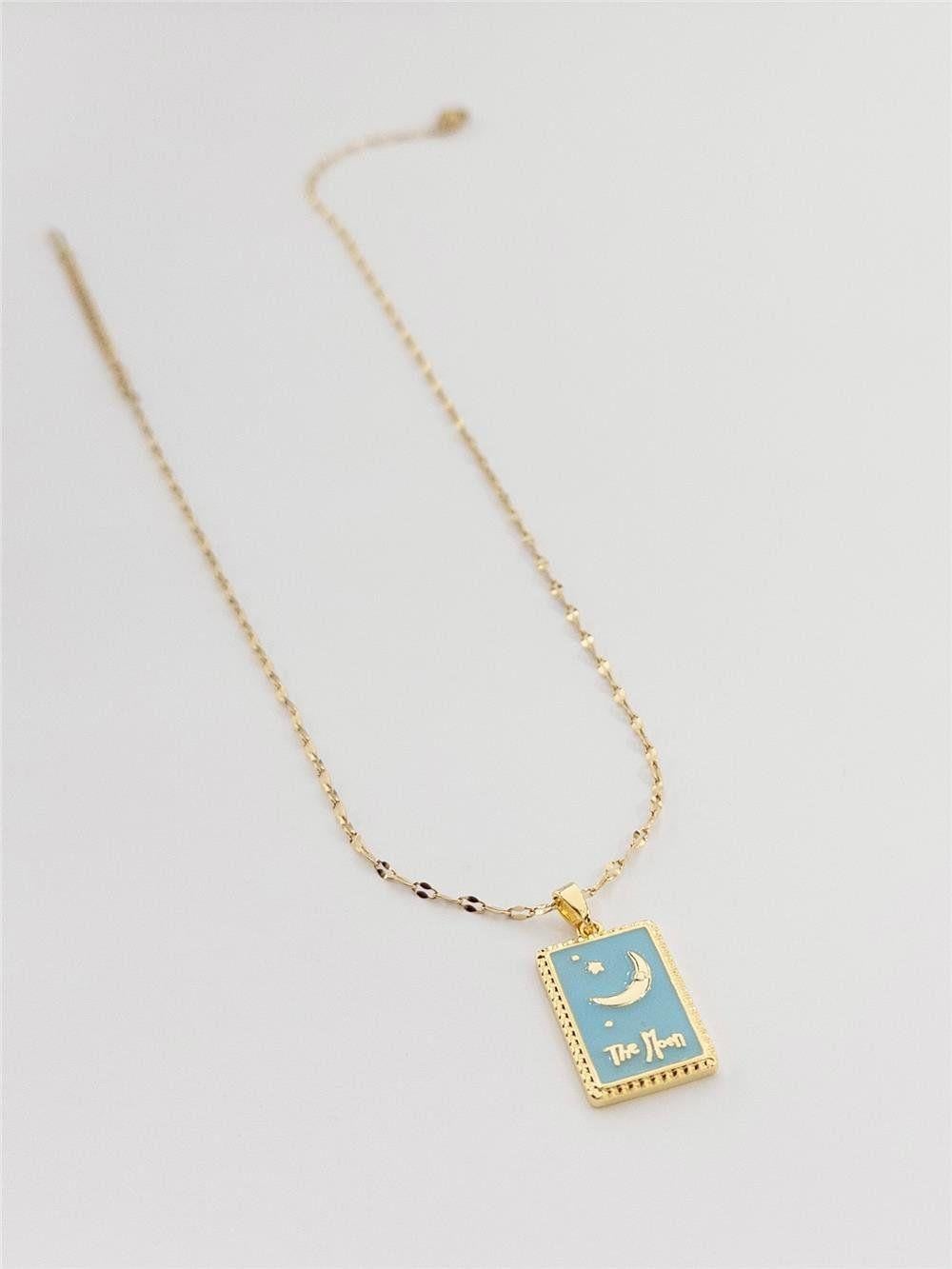 Çelik Tarot Ay Yıldız Kolye Gold Renk