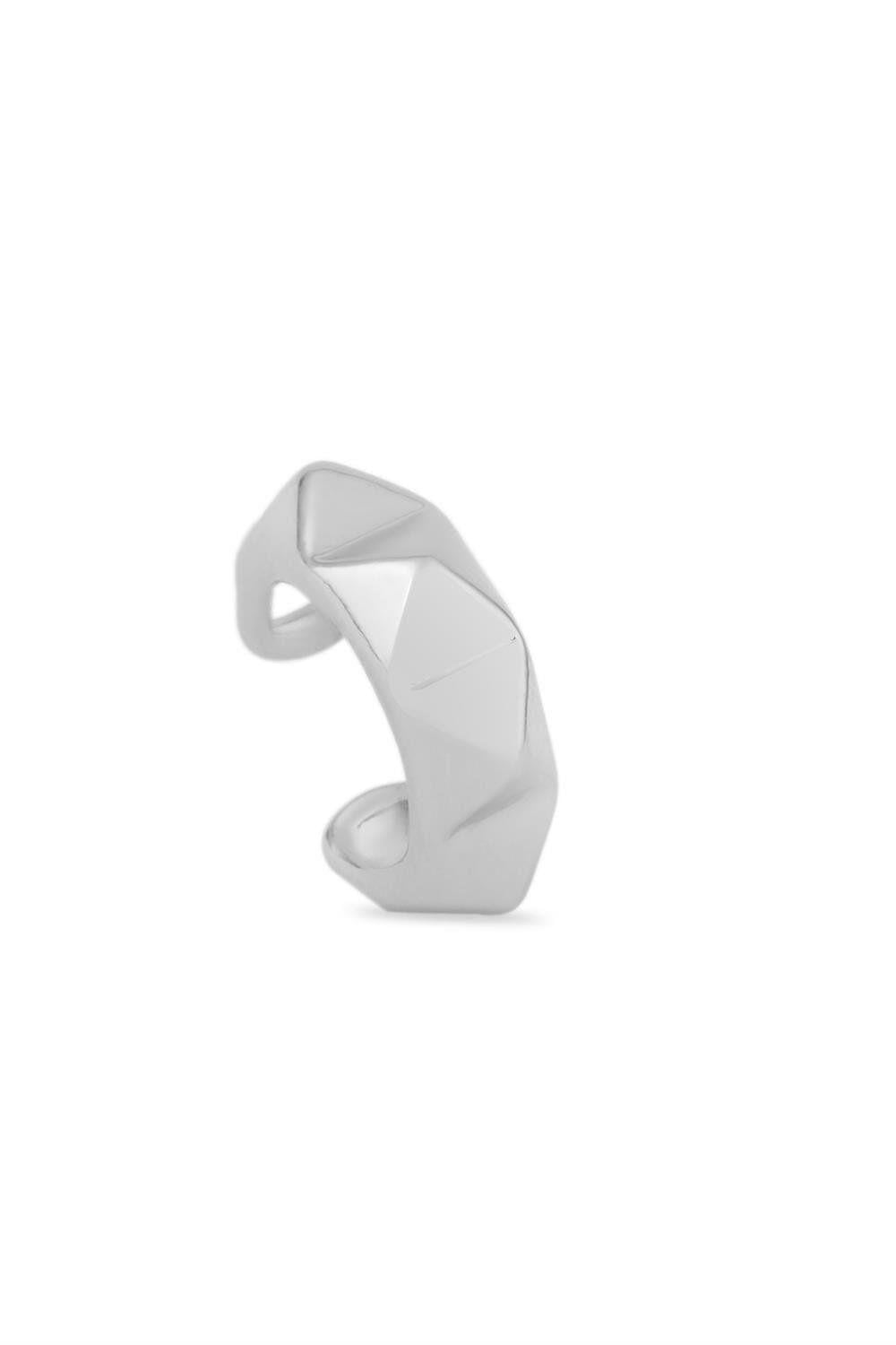 Vip Gümüş Renk Simetrik Model Earcuff Kıkırdak Küpe(