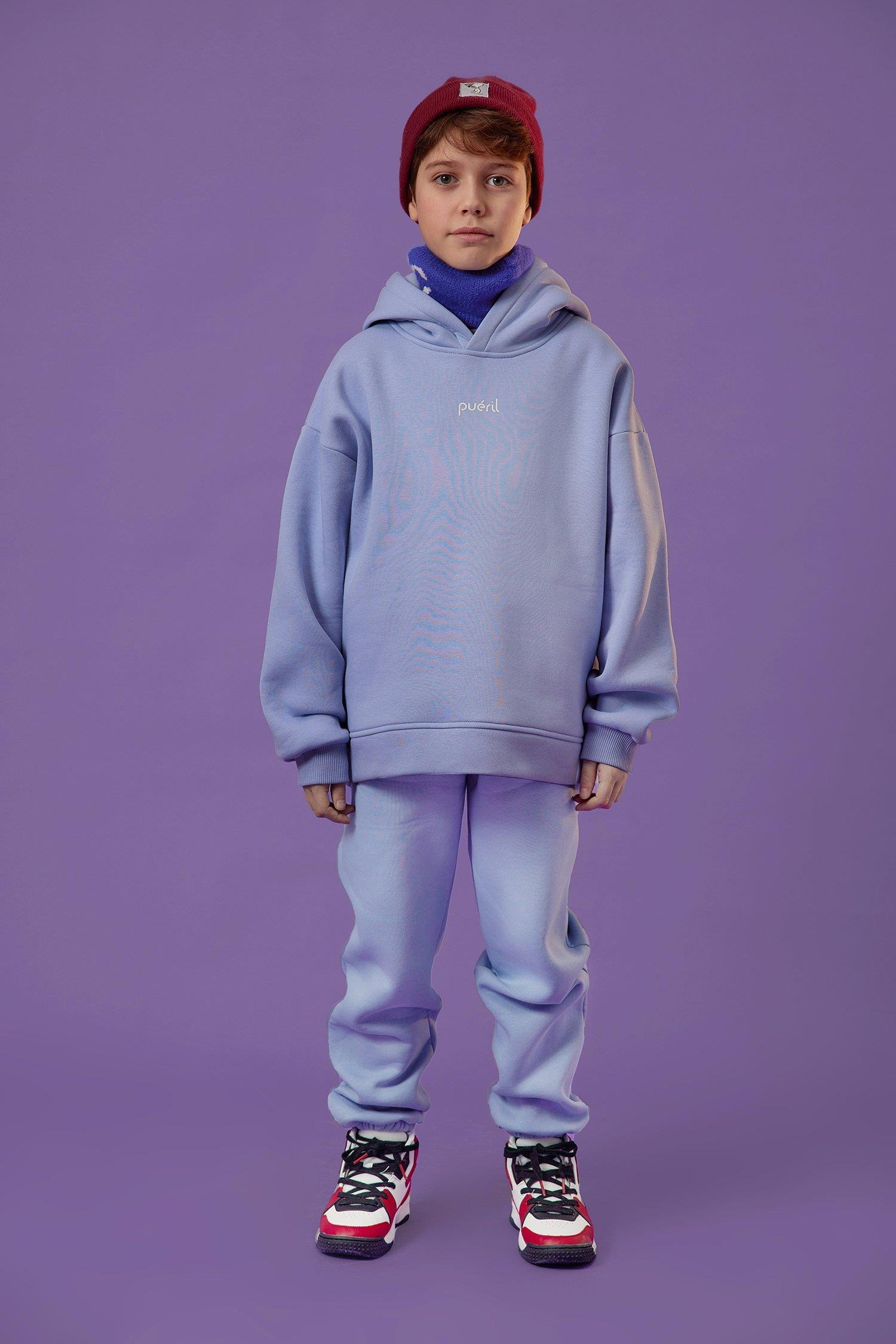 Çocuk Oversize Eşofman Takımı (Şardonlu)-Bebe Mavisi
