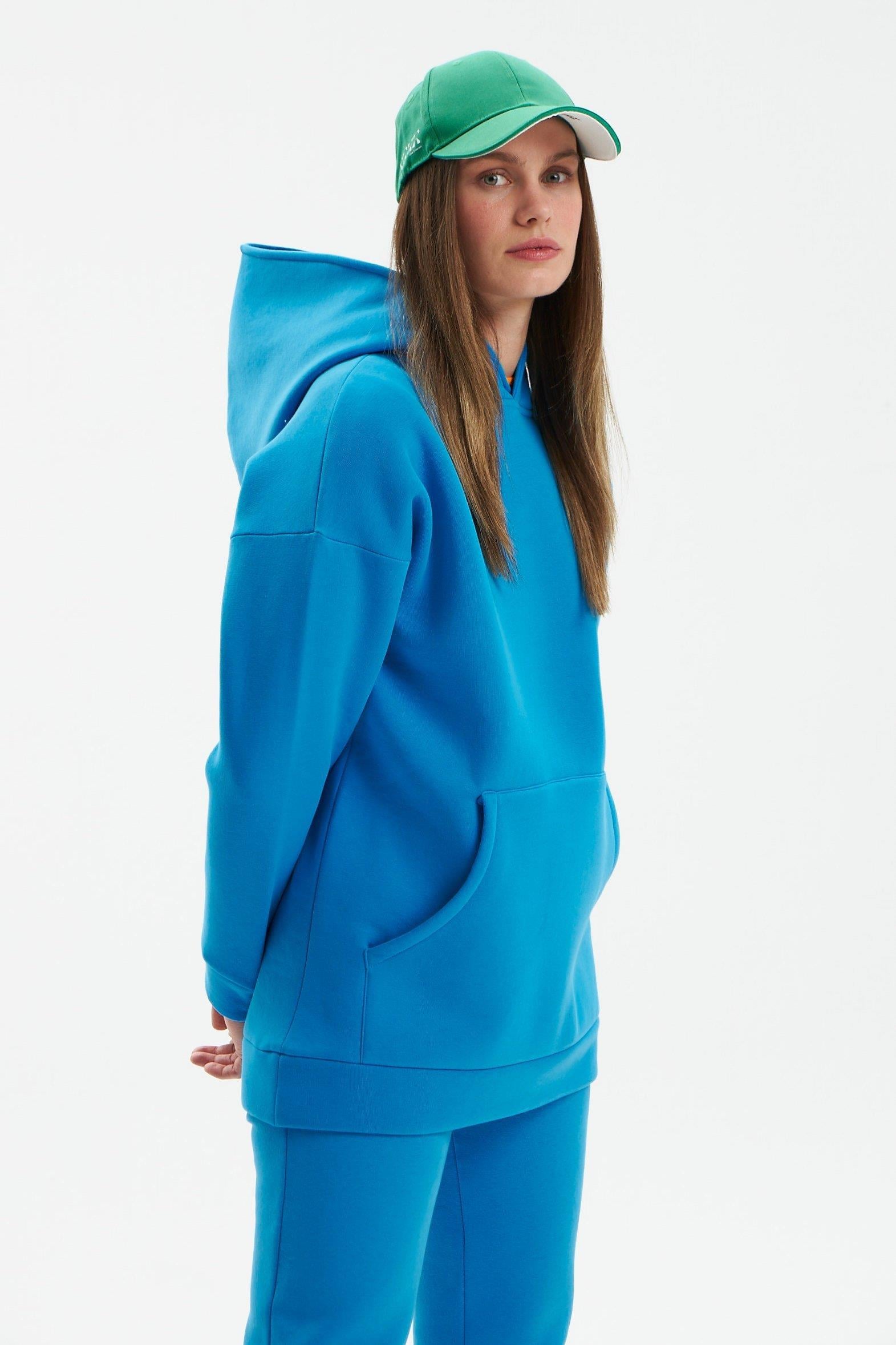 Hoodie Eşofman Takımı (Şardonlu)-Mavi