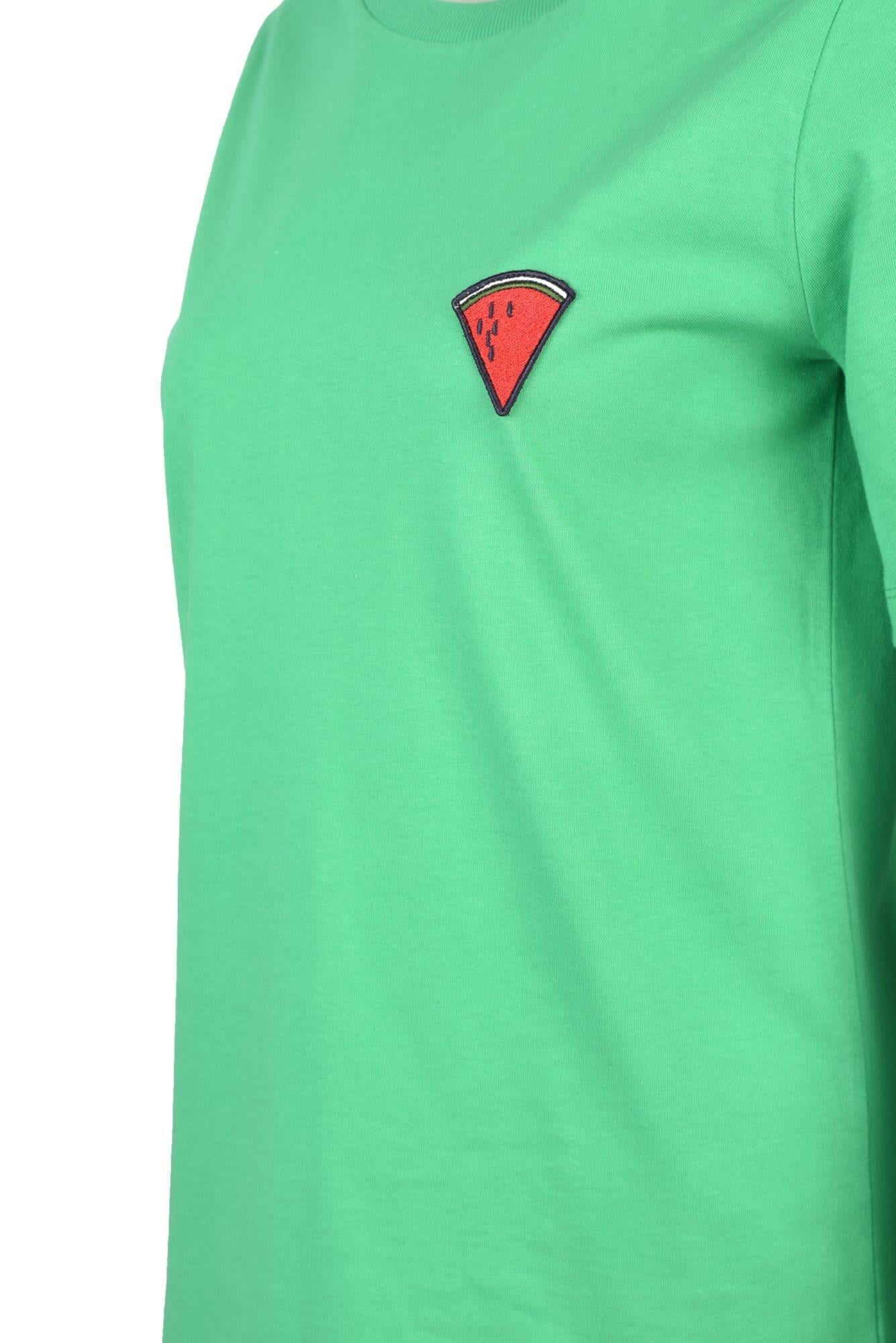 Nakışlı T-shirt-Yeşil -Karpuz