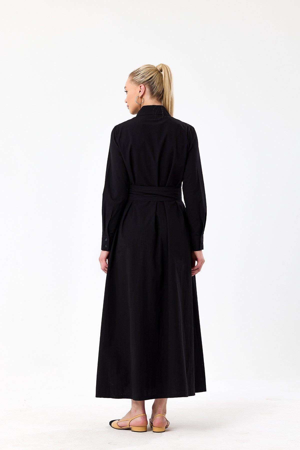 Poplin Elbise- Siyah