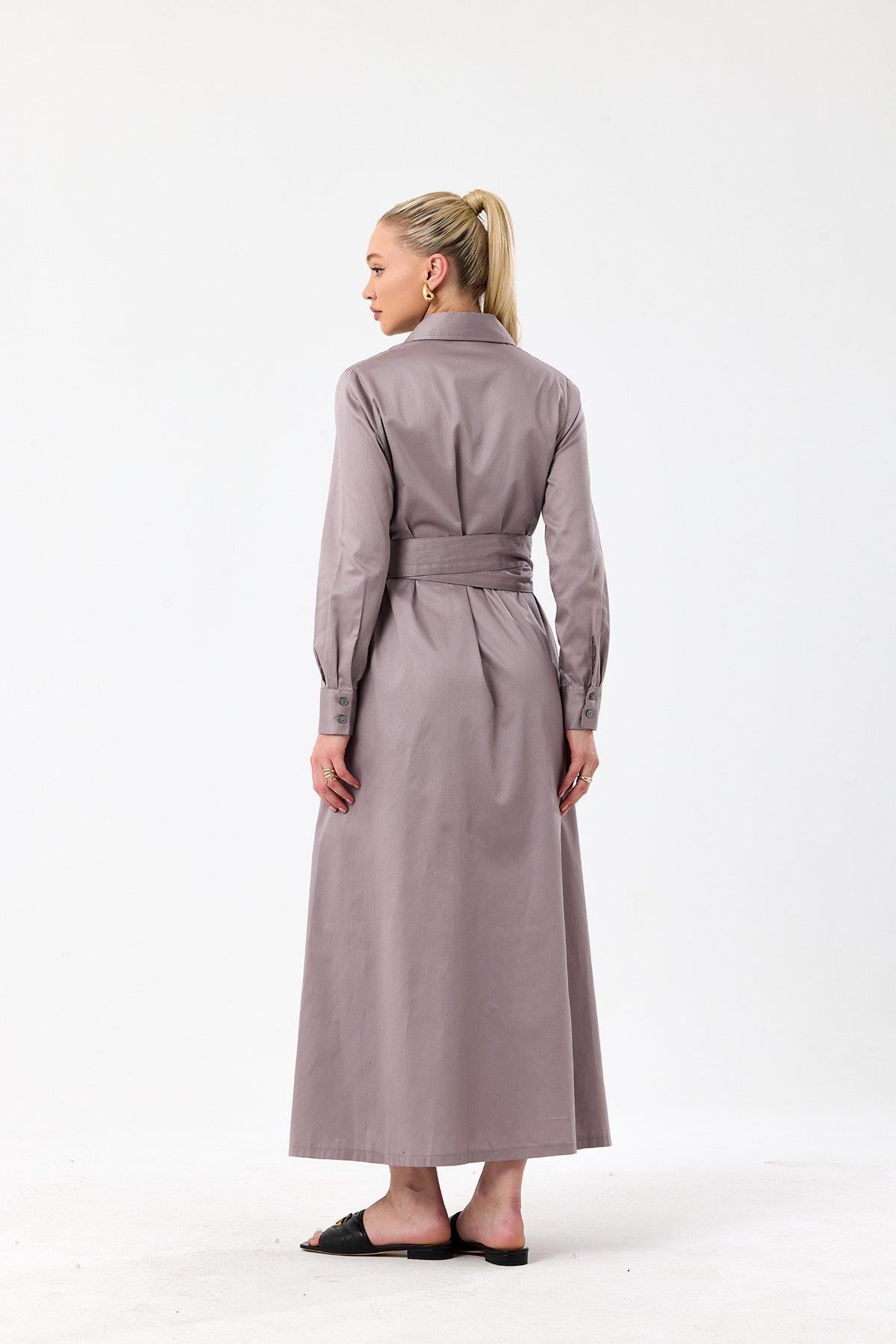 Poplin Elbise- Vizon