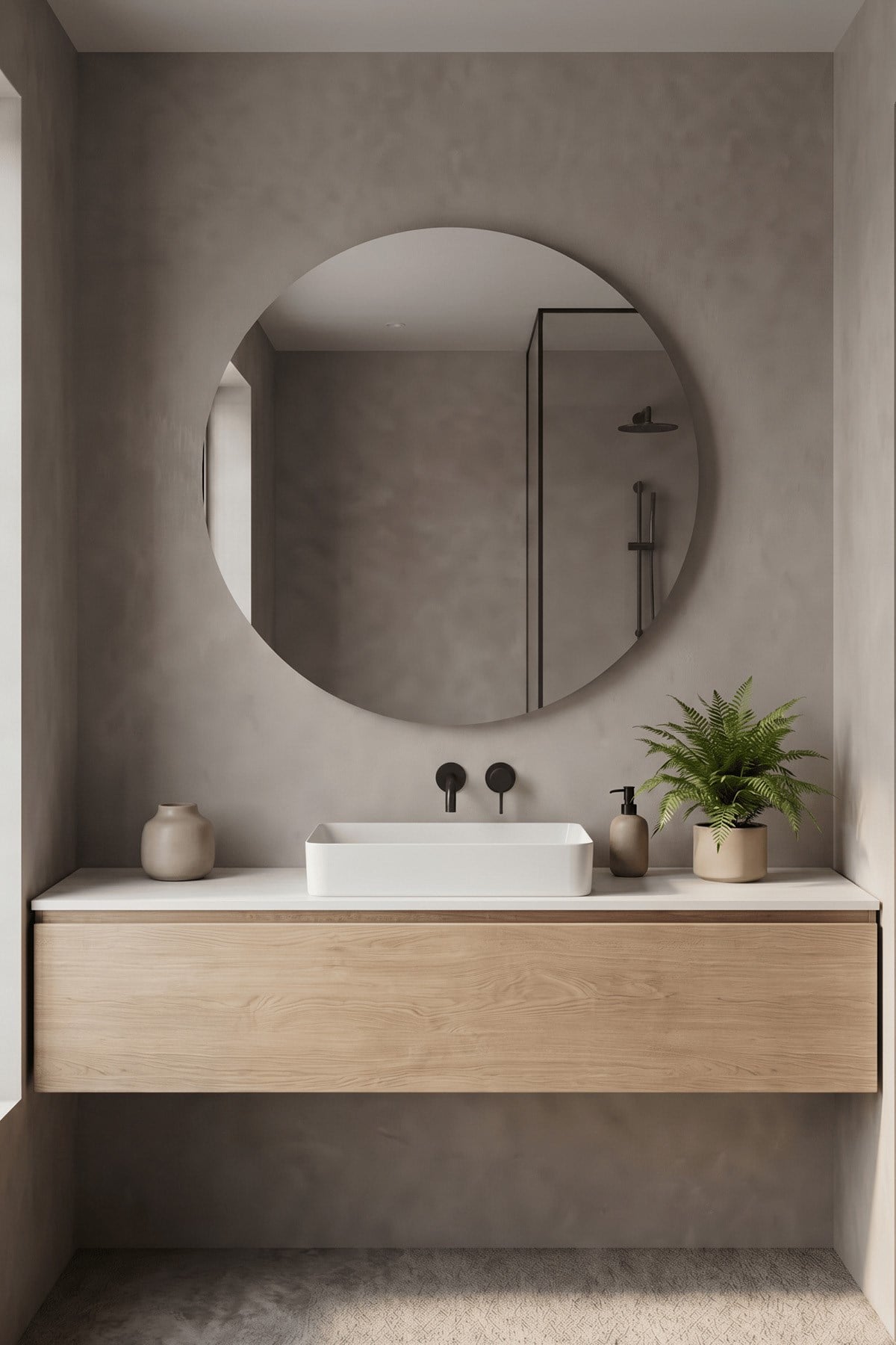 Kumlamasız LED Işıklı Yuvarlak Banyo Aynası - Gün Işığı