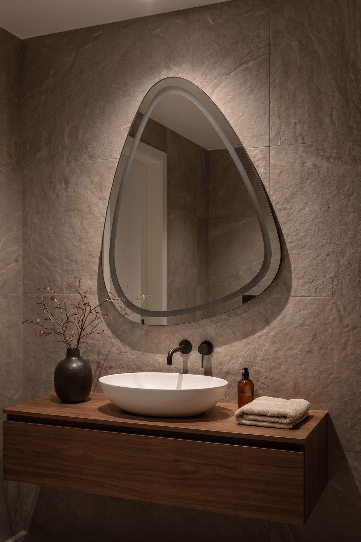 LED Işıklı Damla Banyo Aynası