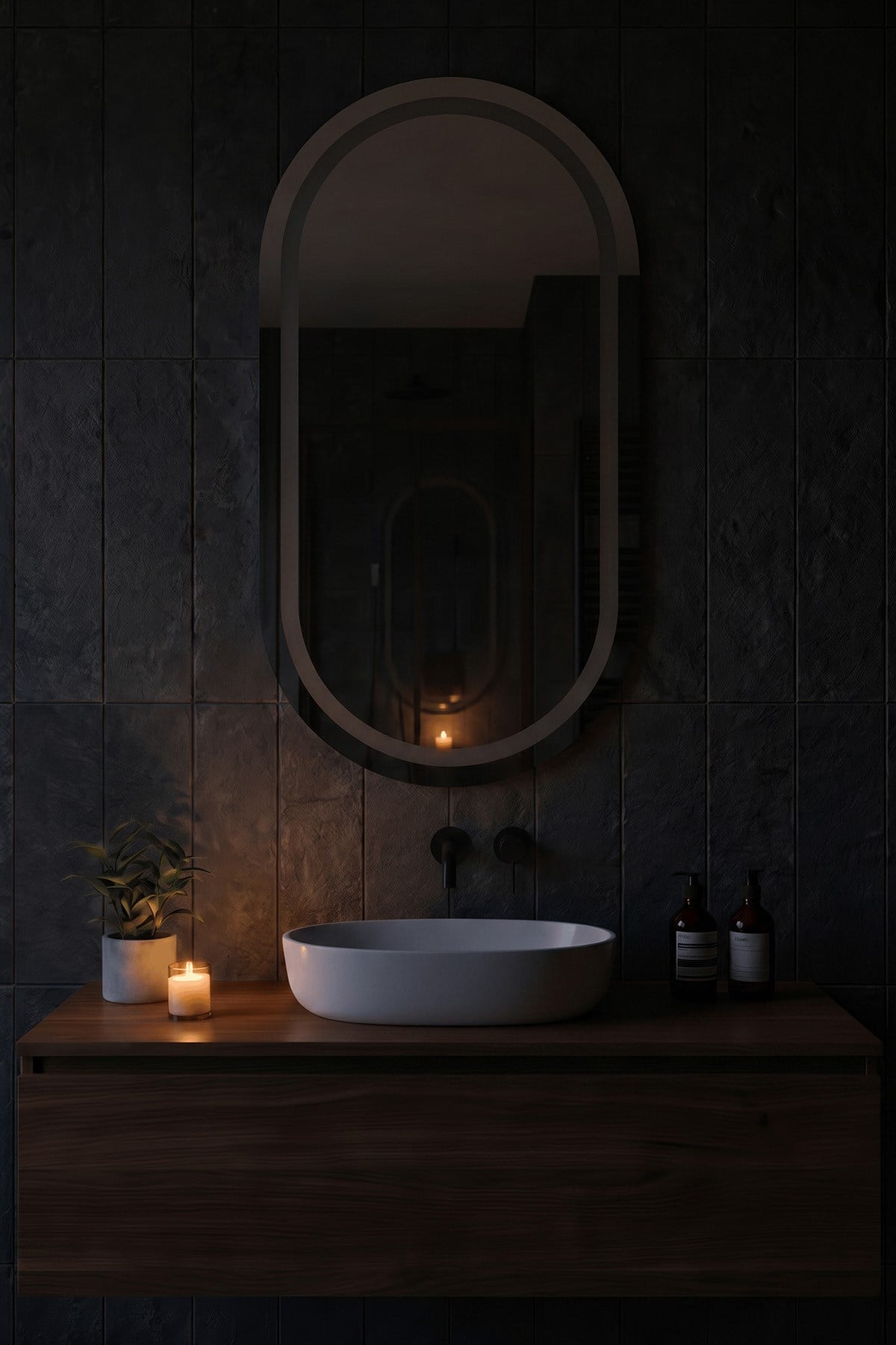 LED Işıklı Kapsül Banyo Aynası
