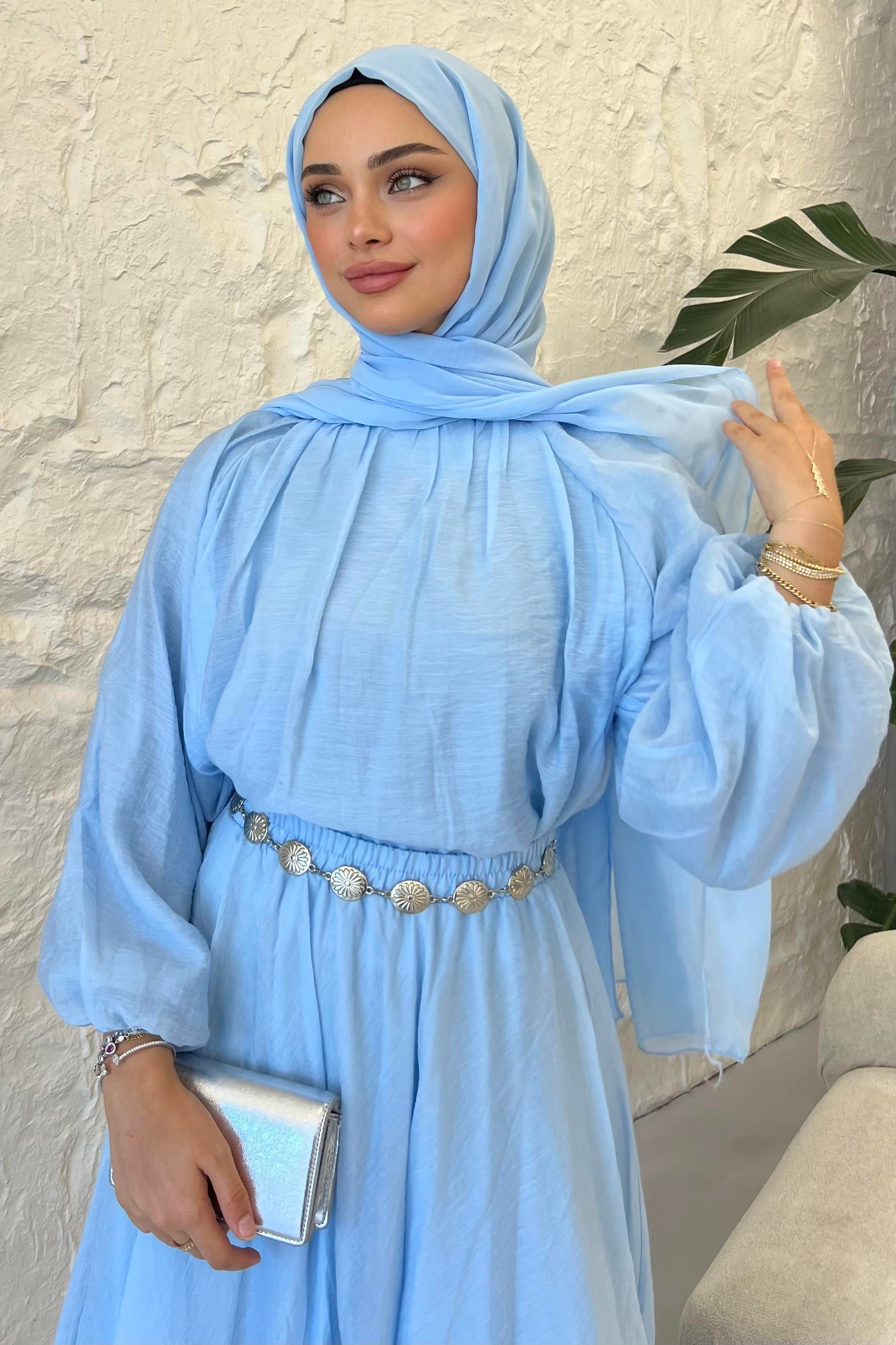 Balon Kol Kat Kat Etekli Takım Baby Blue