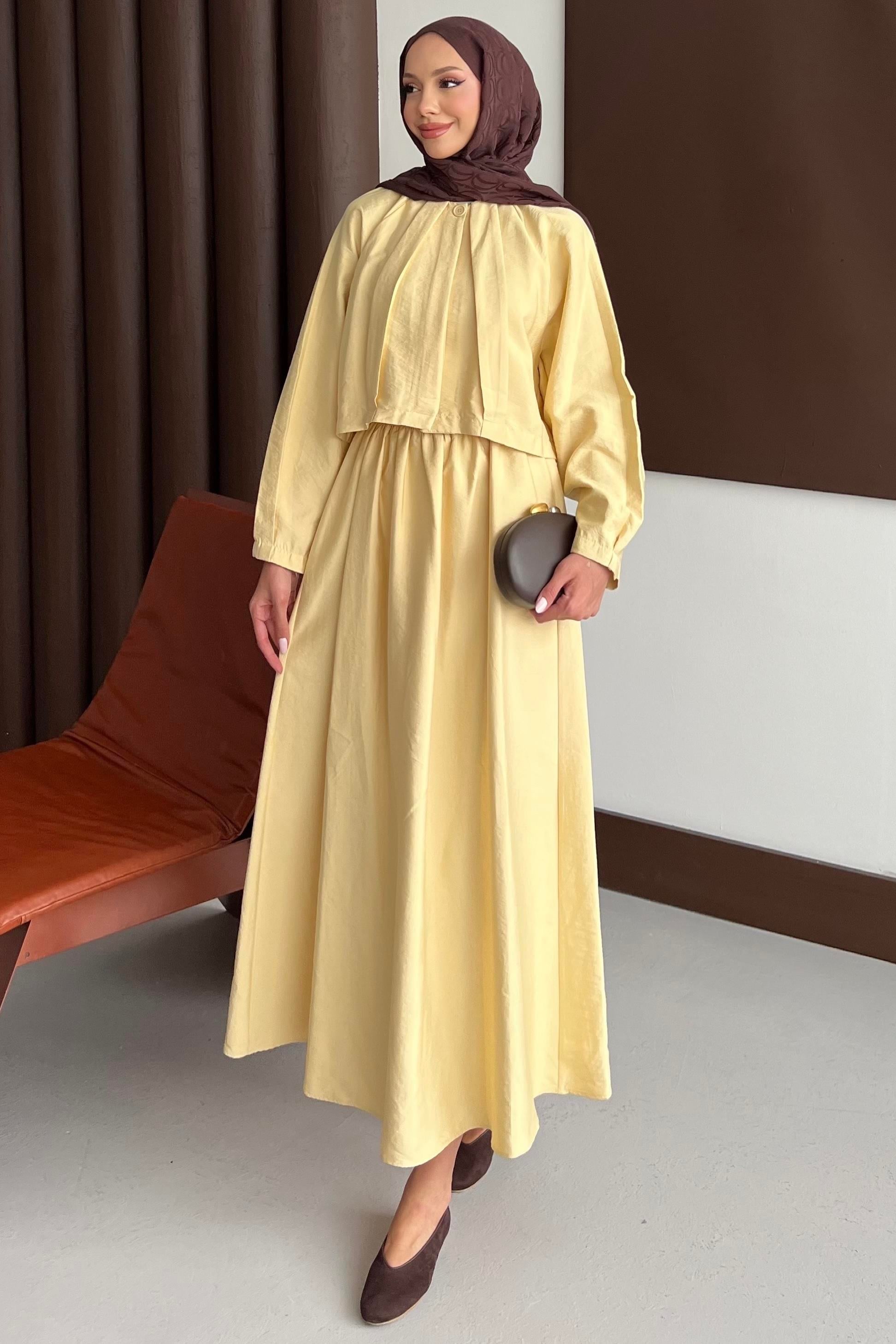 Bomberlı Etekli Takım Butter Yellow