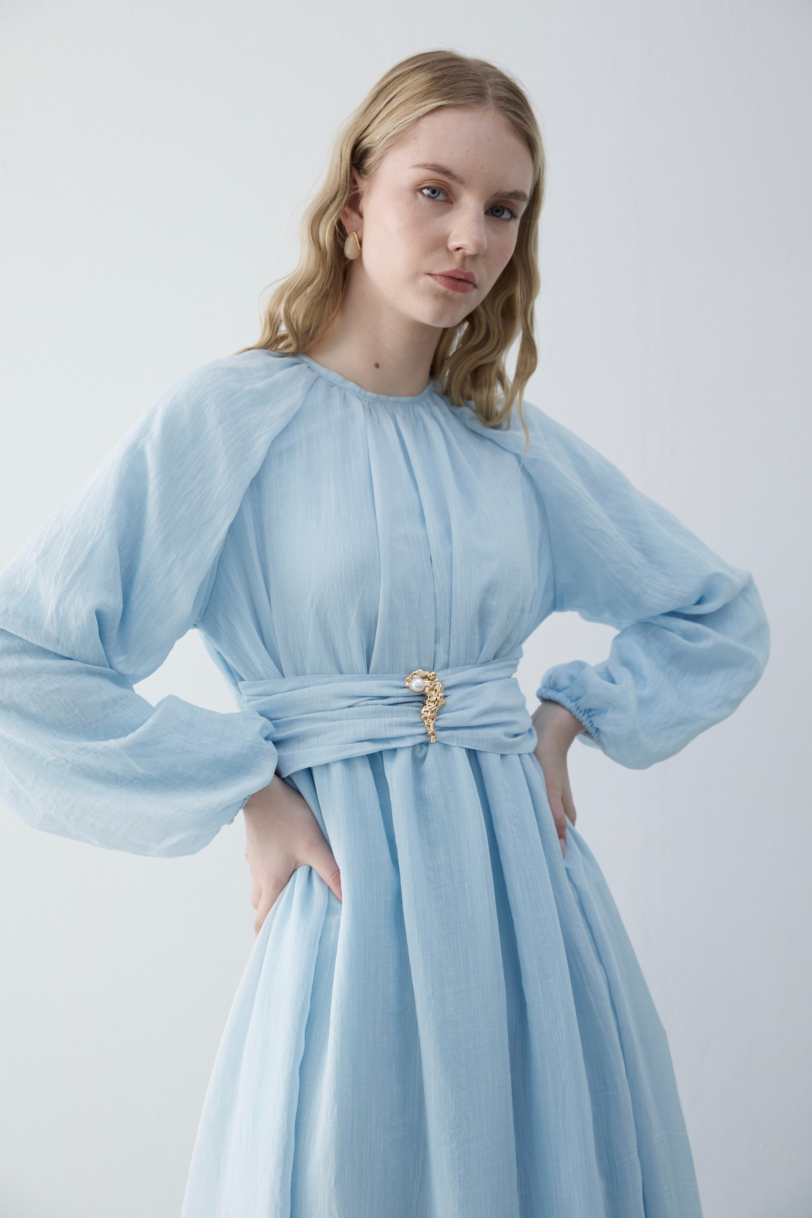 Camellia Tül Tensel Elbise Ice Blue