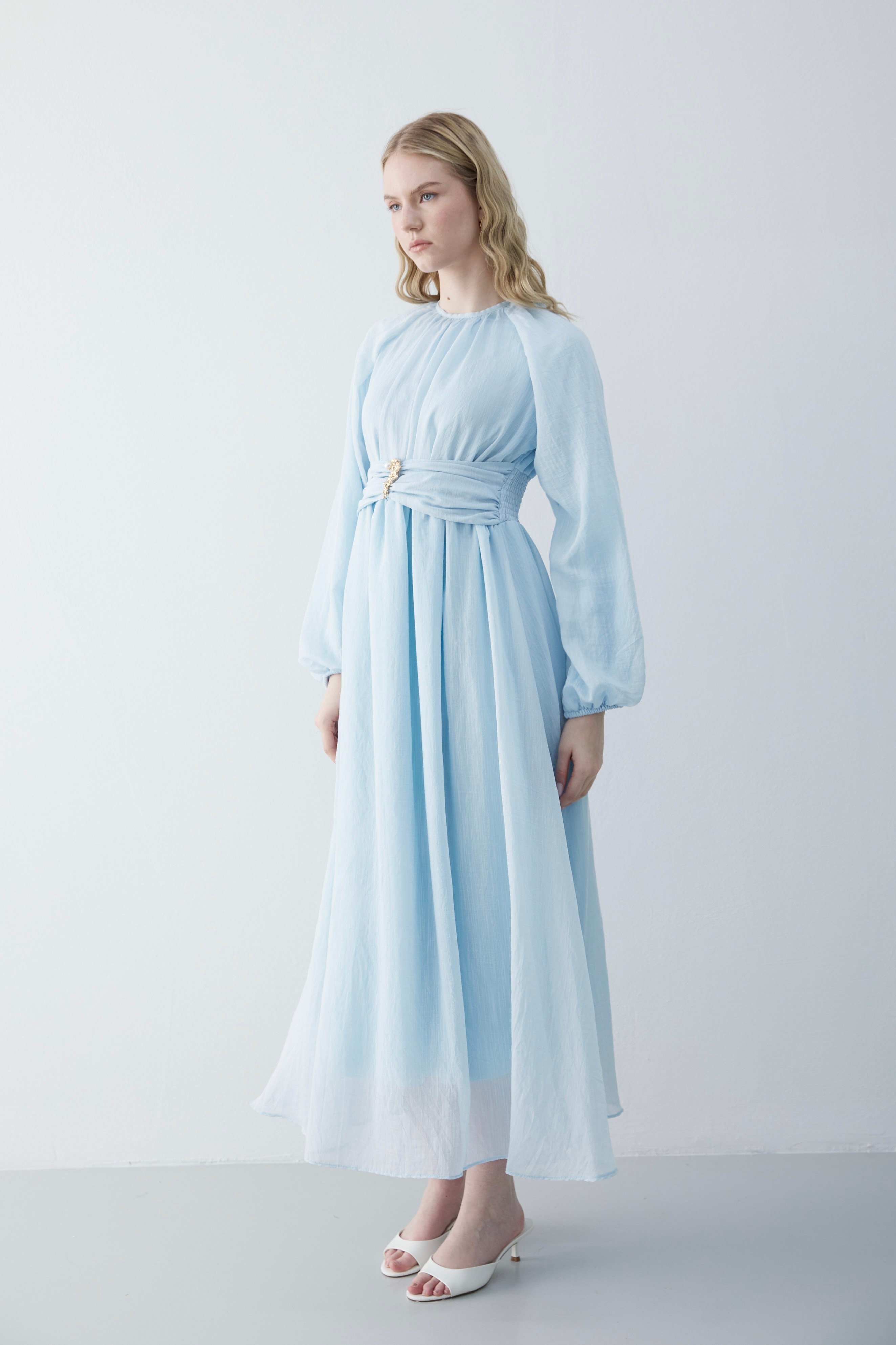 Camellia Tül Tensel Elbise Ice Blue