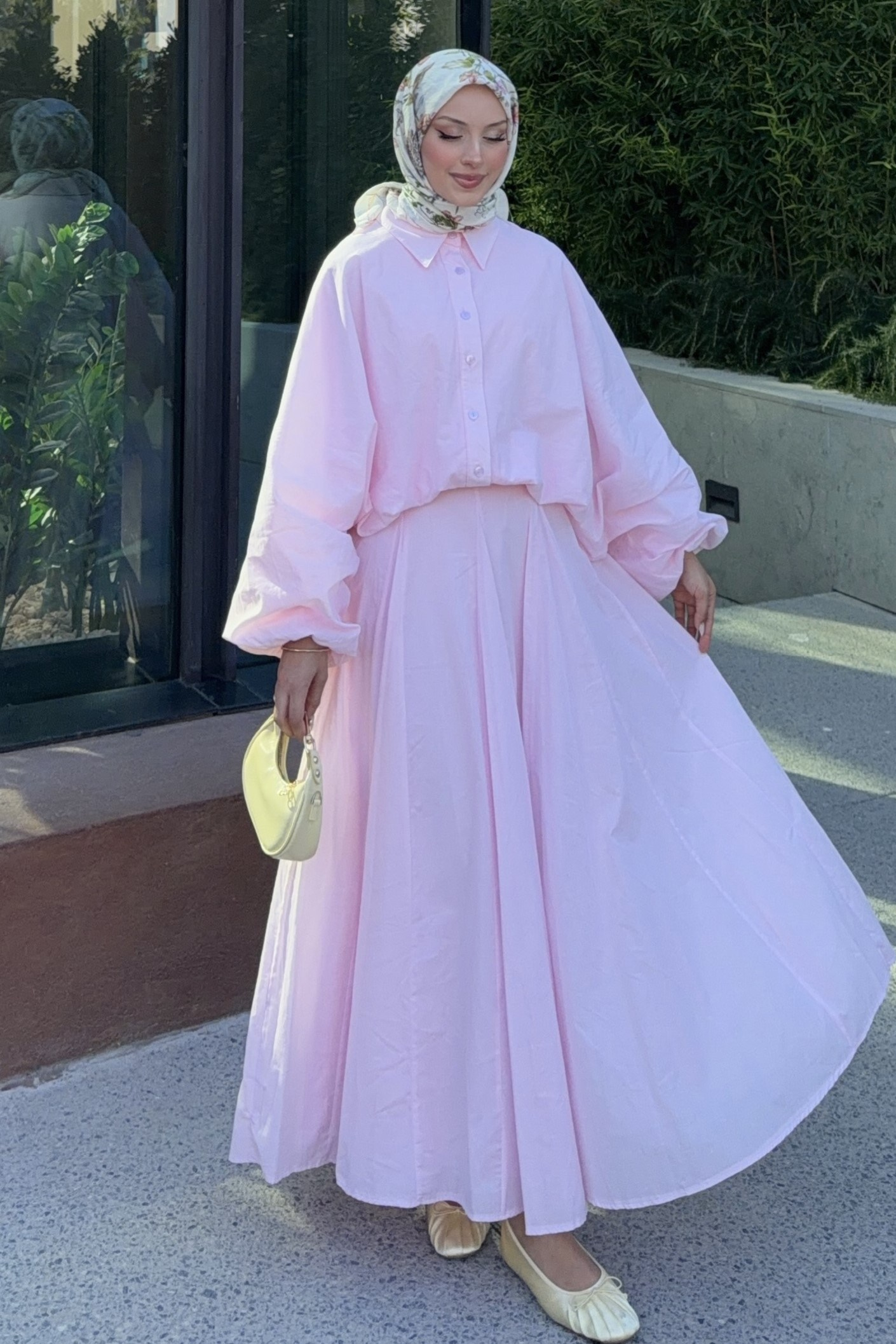 Daily Gömlek Etek Takım Toz Pembe