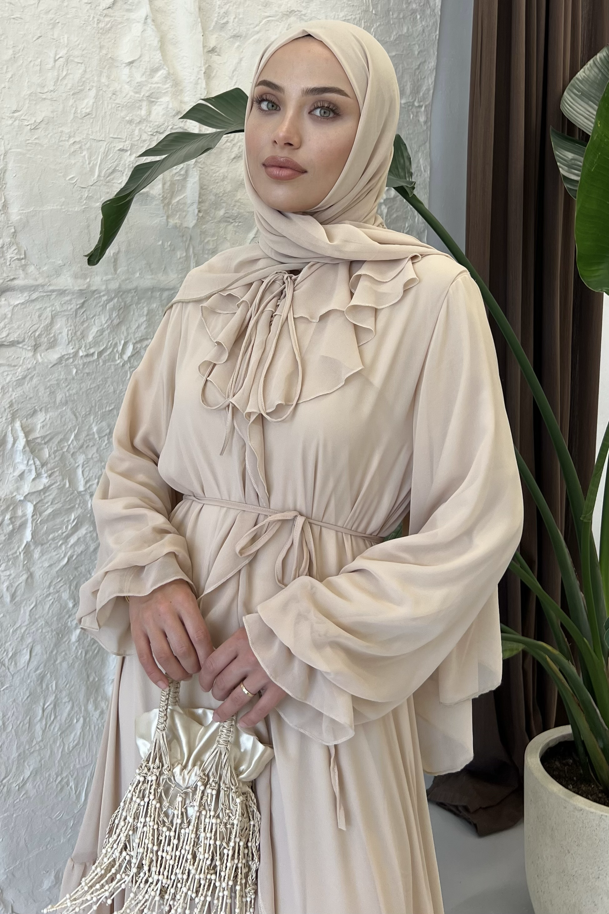 Dulcet Şifon Elbise Krem