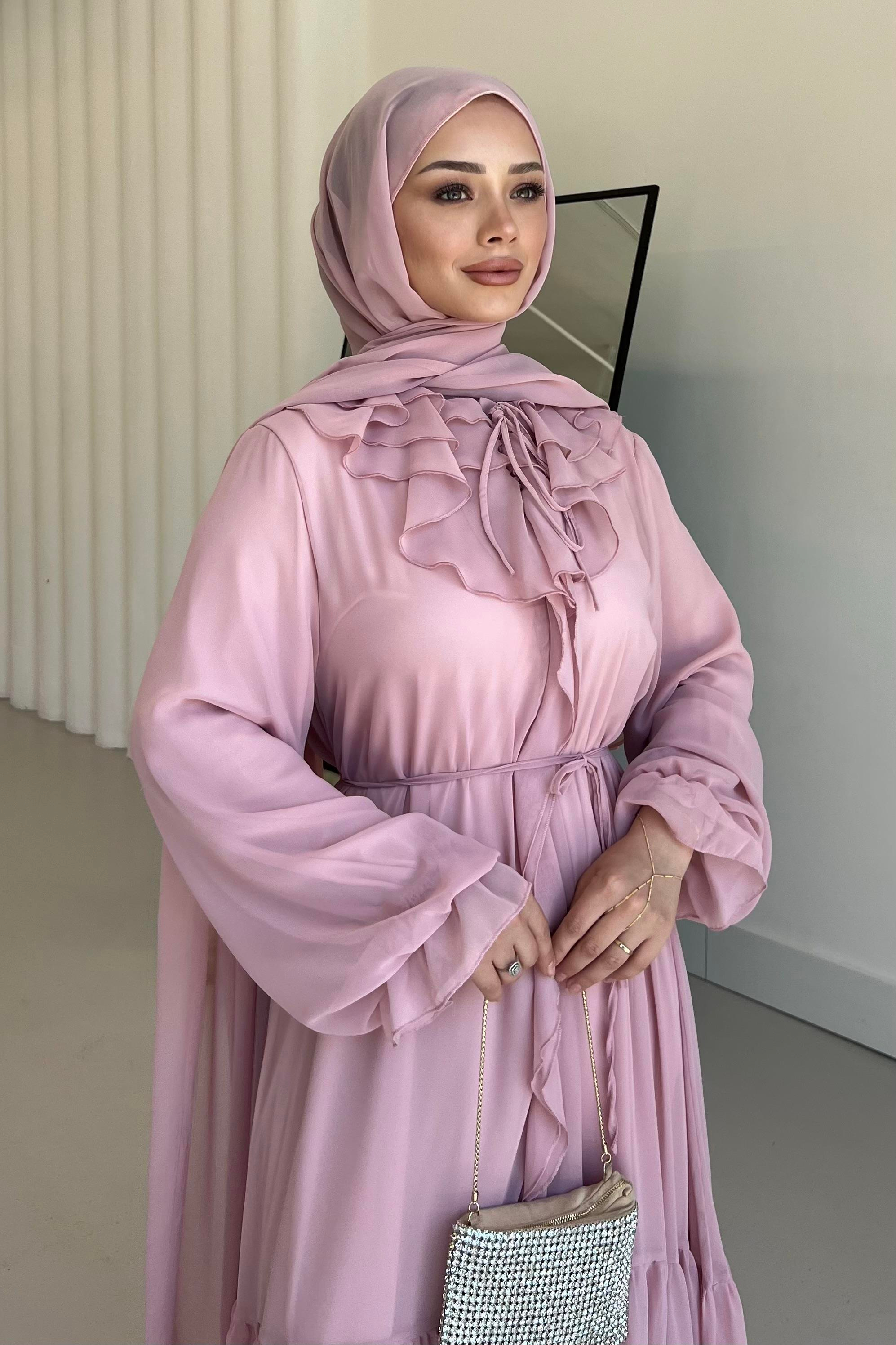 Dulcet Şifon Elbise Toz Pembe