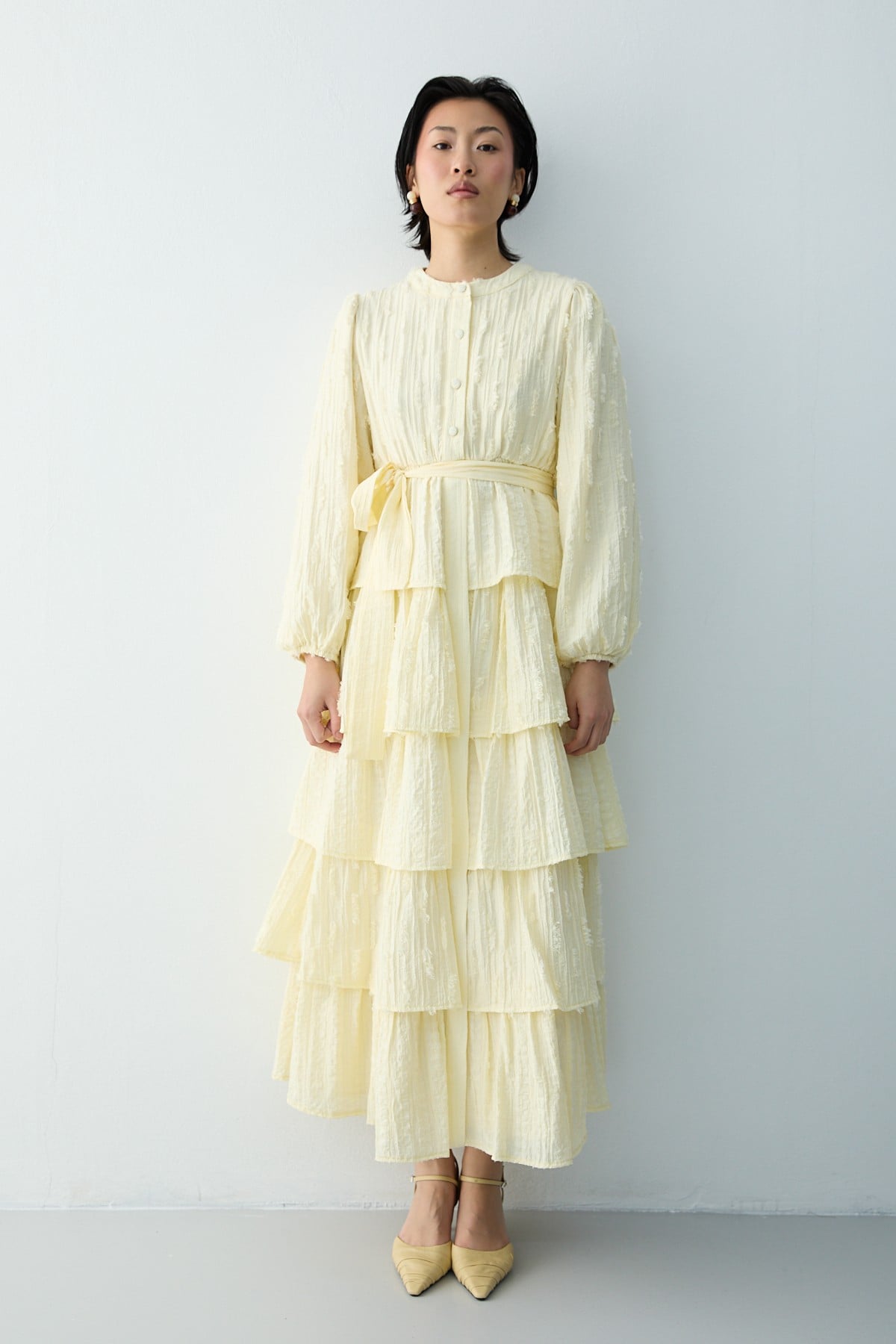 Kat Kat Volanlı Elbise Butter Yellow