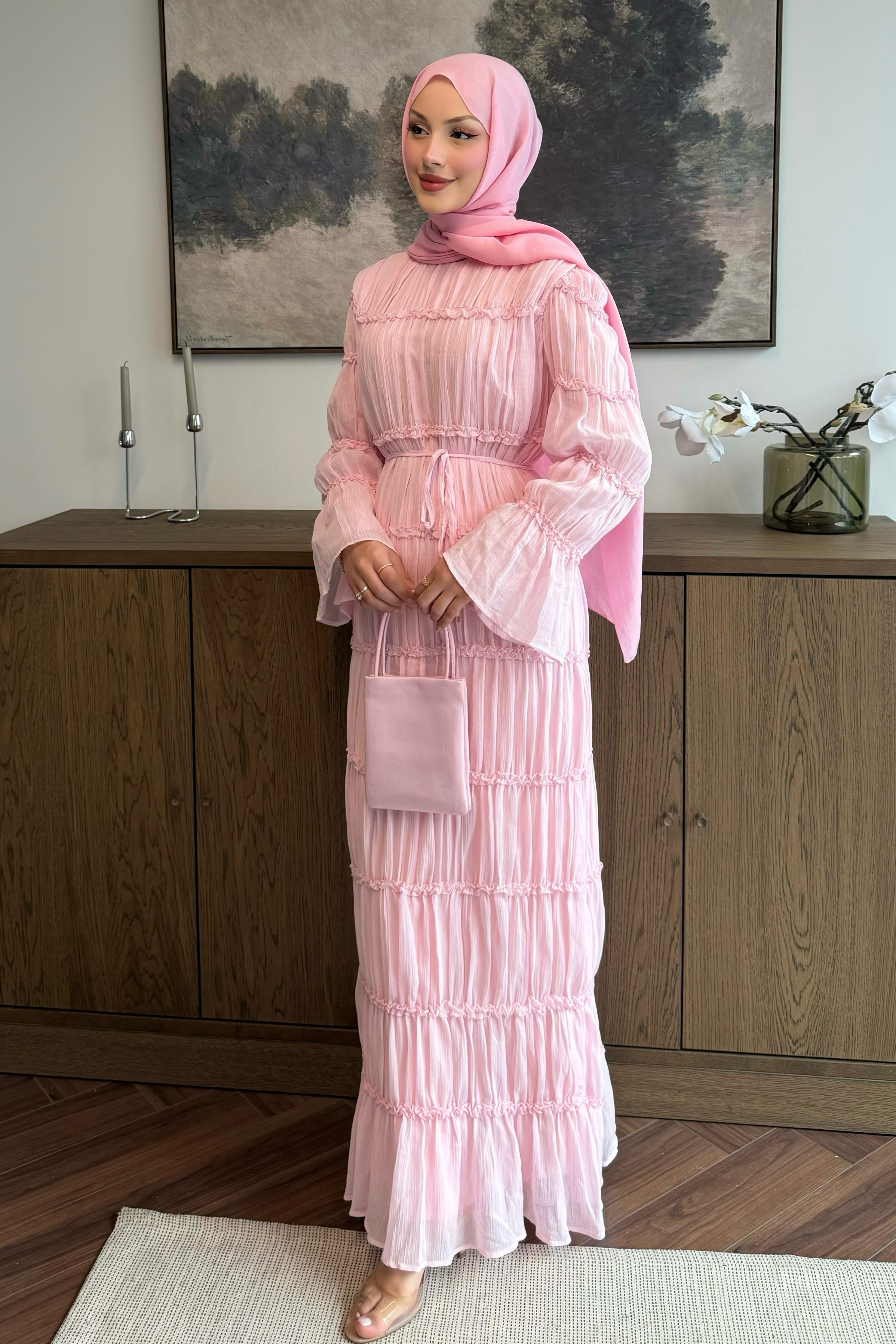 Leras Vual Elbise Soft Pembe