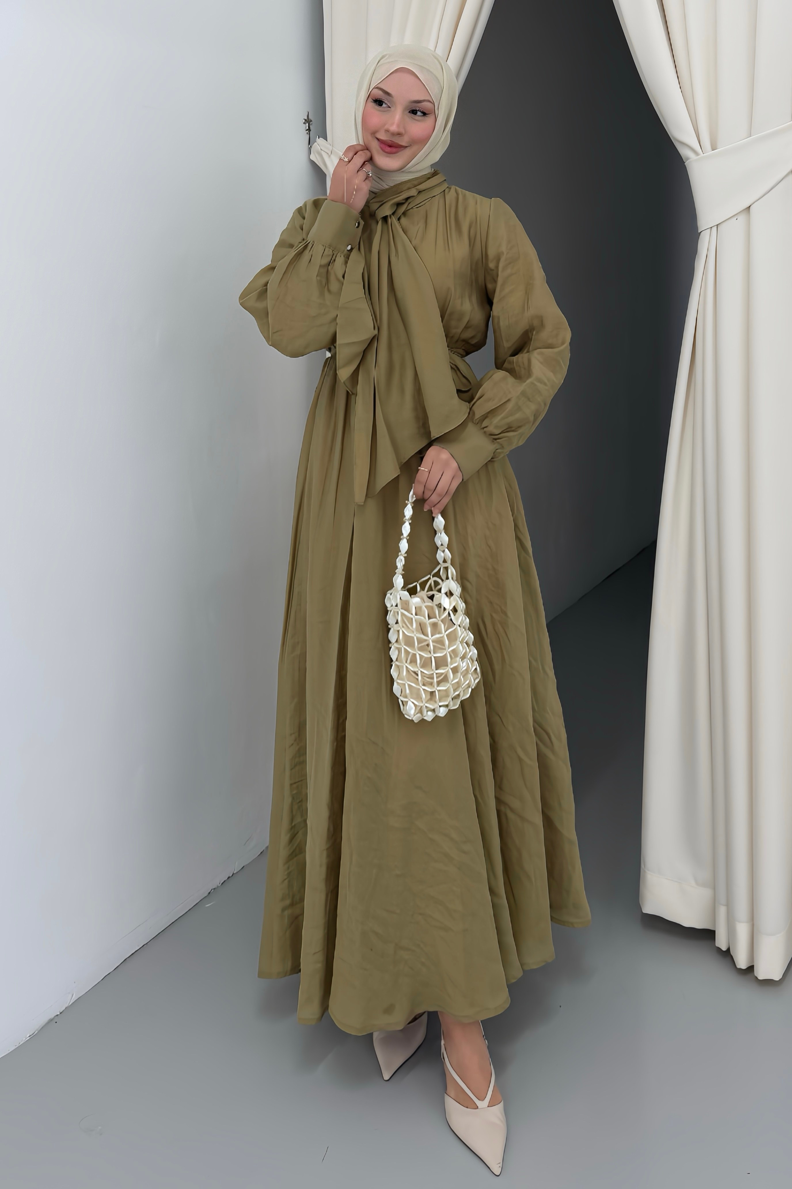 Lumira Tensel Elbise Olive