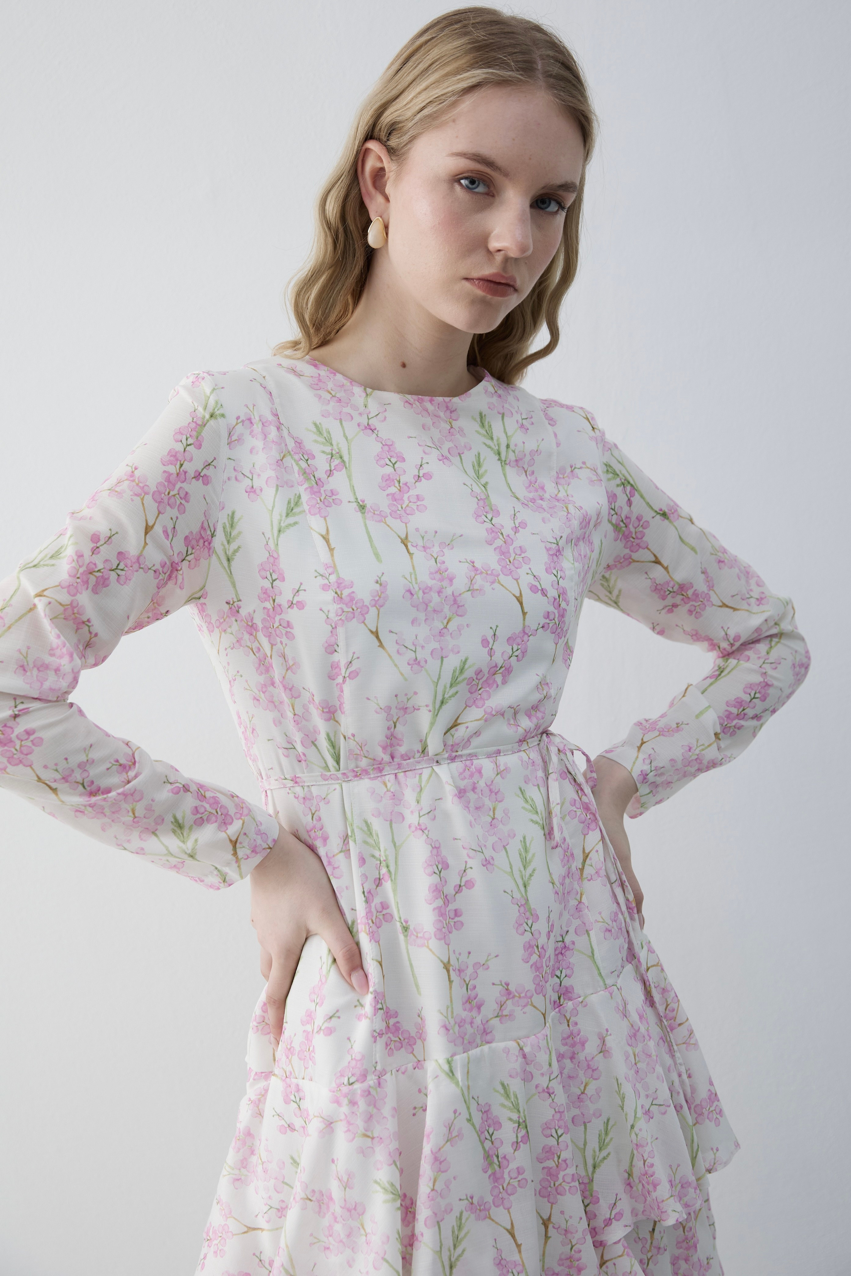 Mimoza Elbise Pembe