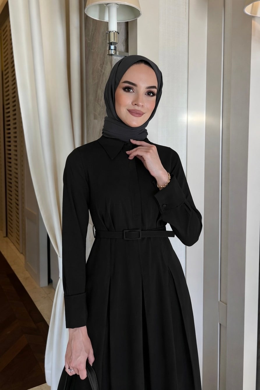 Modal Elbise Siyah