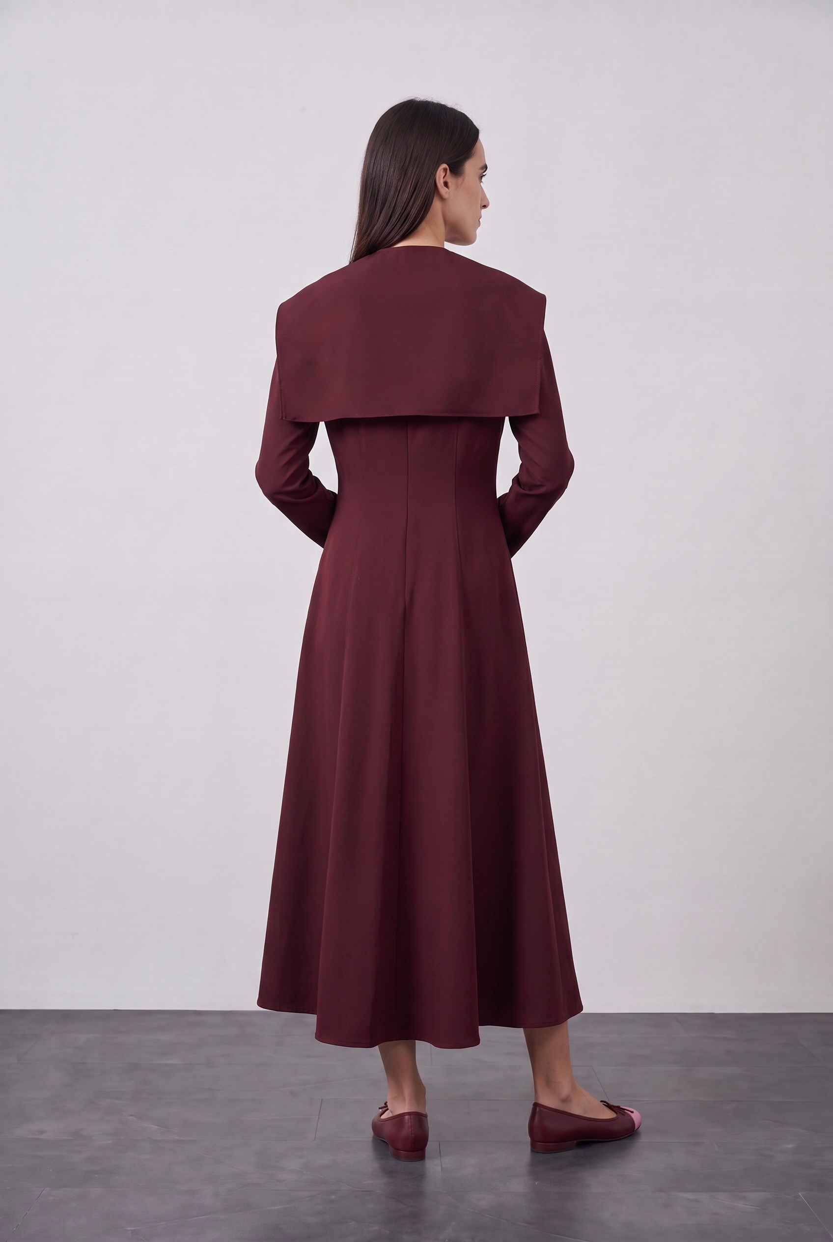 Pearl Aksesuarlı Elbise Bordo
