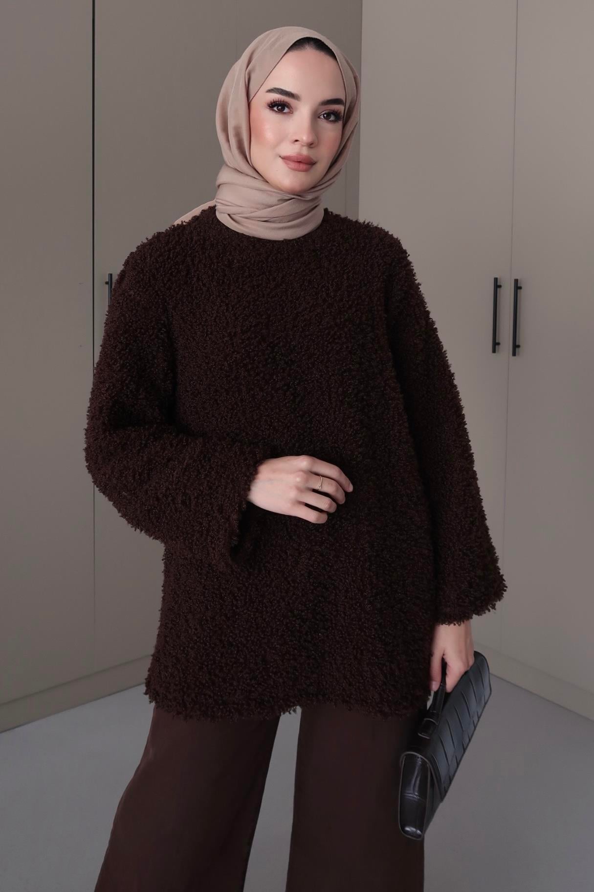 Peluş Kazak Kahve