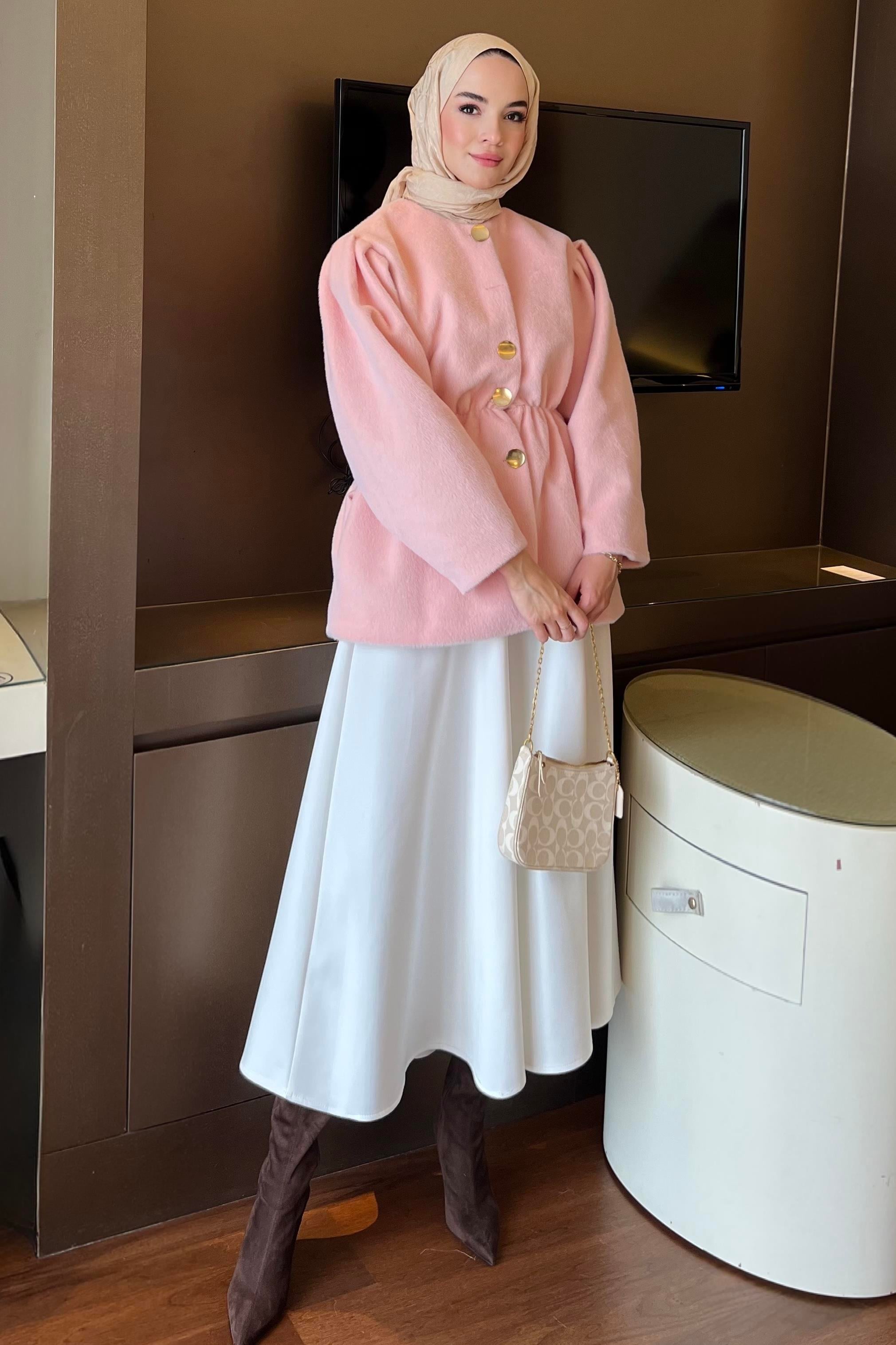 Yumoş Bağcıklı Kaban Pembe