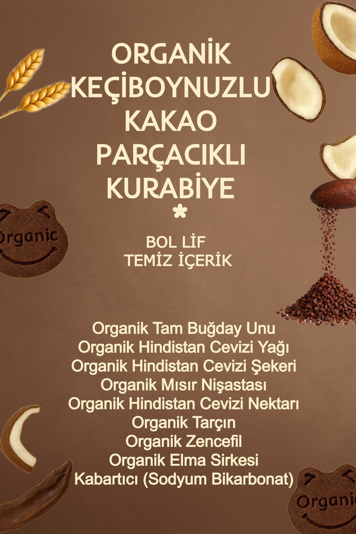 Organik Tarçınlı, Dutlu, Keçiboynuzlu Kurabiyeler 55 gr Atıştırmalık Paketi- 6 adet (3 çeşit)