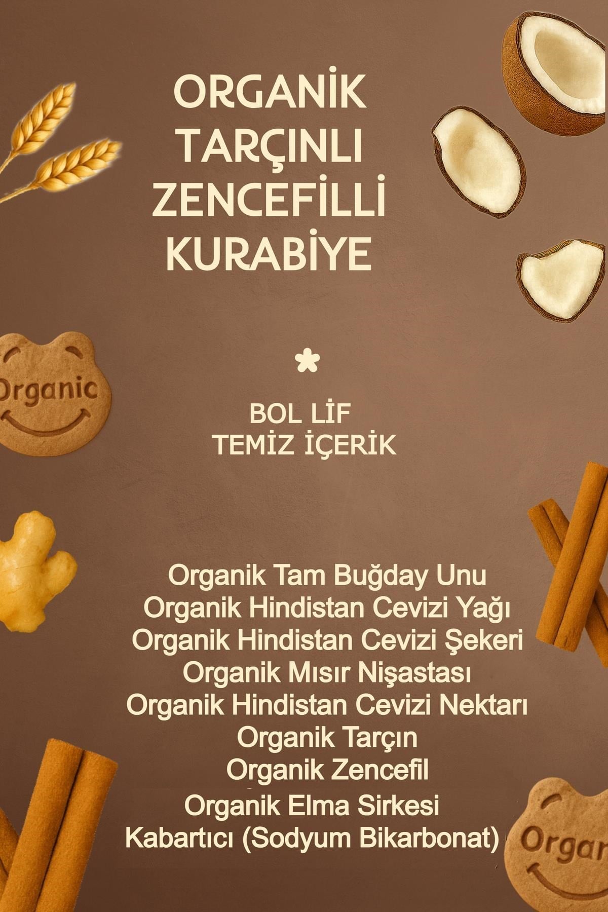 Organik Tarçınlı, Dutlu, Keçiboynuzlu Kurabiyeler 55 gr Atıştırmalık Paketi- 6 adet (3 çeşit)