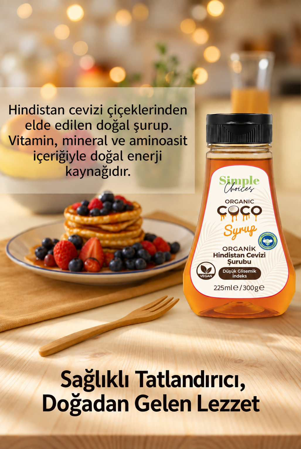 Simple Choices Organik Hindistan Cevizi Nektarı 225 ml - 2li 