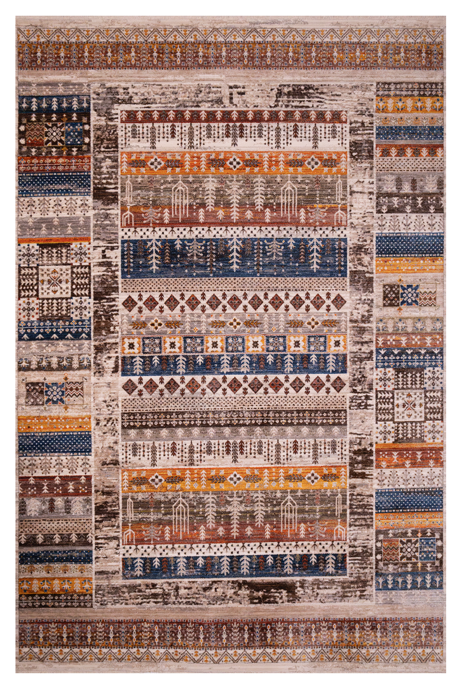 Tüm Ürünler,Verrino,Modern Kaymaz Halı Modelleri | Yumuşak Dokulu Dekoratif Halı,7/24 984 BONE NAVY