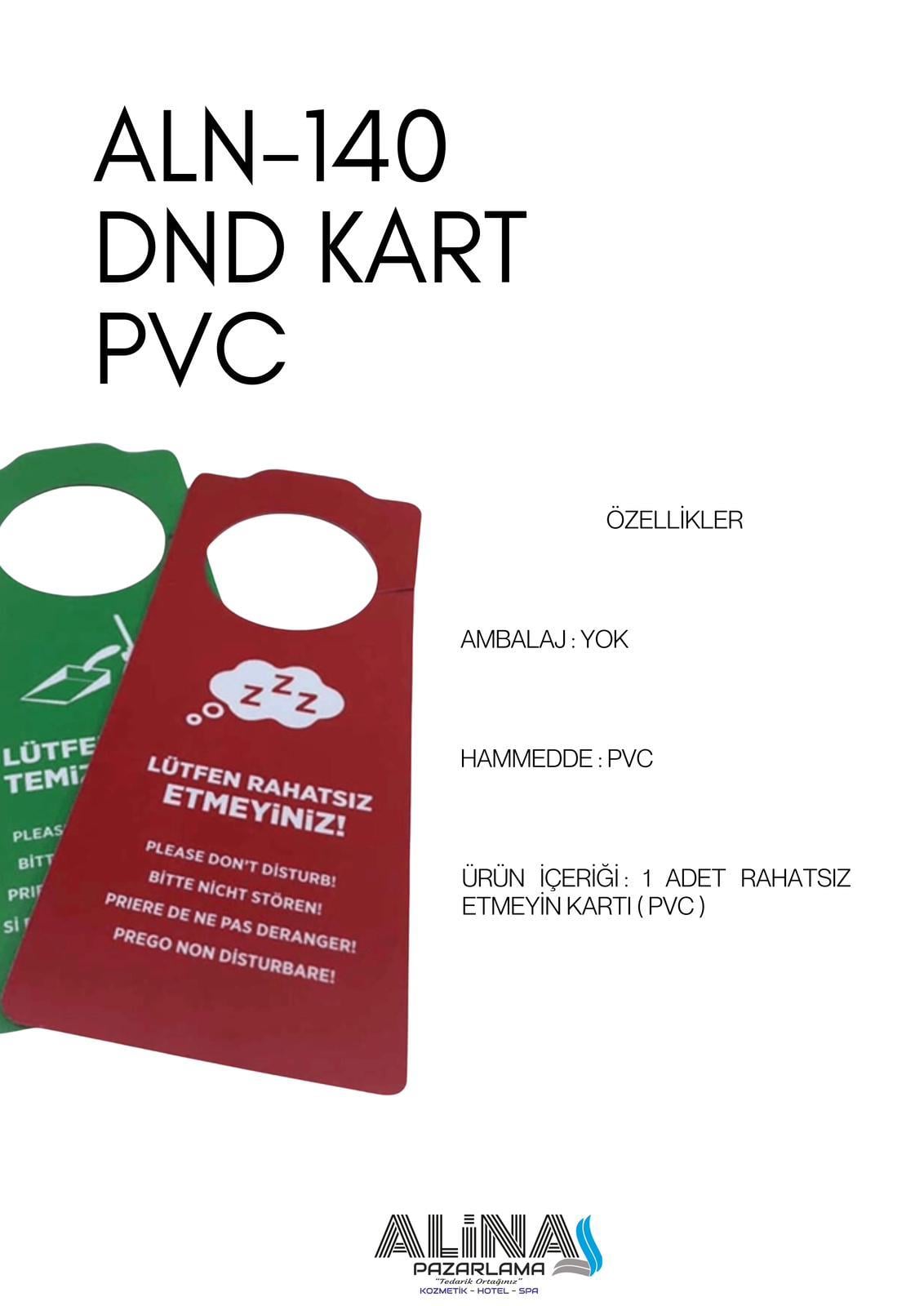 Otel Kapı Kartı Plastik DND ALN140